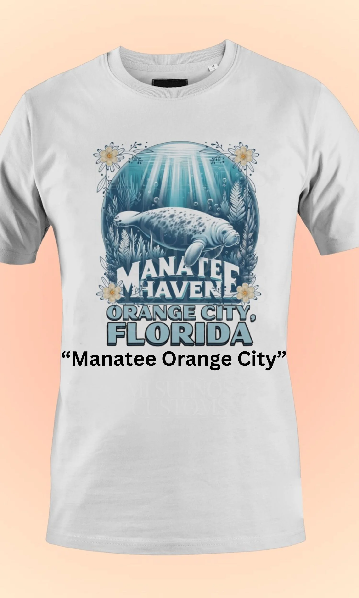 Manatee Orange City shirt, Florida wildlife t-shirt, heavyweight cotton tee, nature lover apparel, artistic wildlife graphic tee, custom streetwear, unisex t-shirt, Orange City Florida clothing