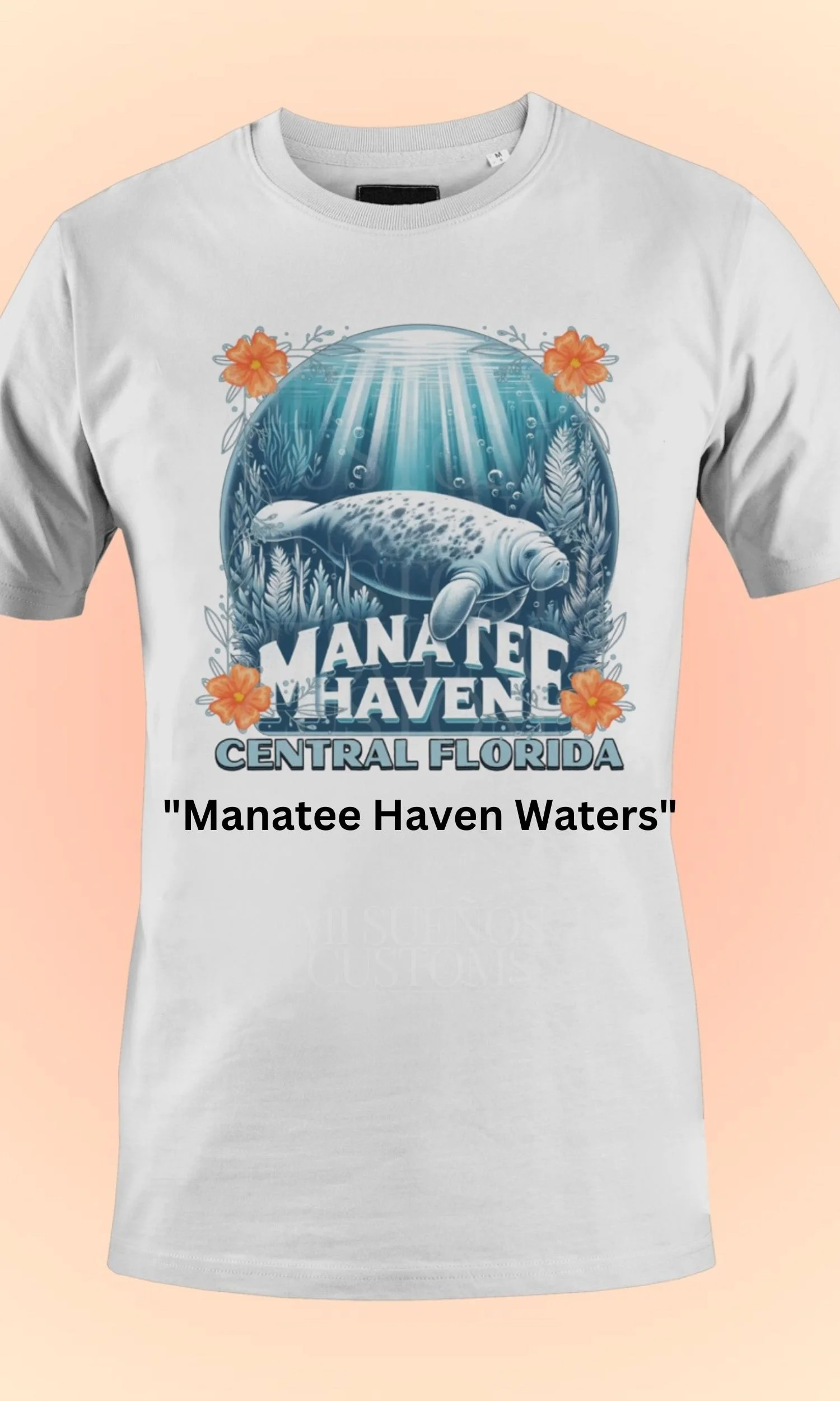 Manatee Haven Waters shirt, Florida wildlife t-shirt, heavyweight cotton tee, nature lover apparel, artistic wildlife graphic tee, custom streetwear, unisex t-shirt, Central Florida clothing