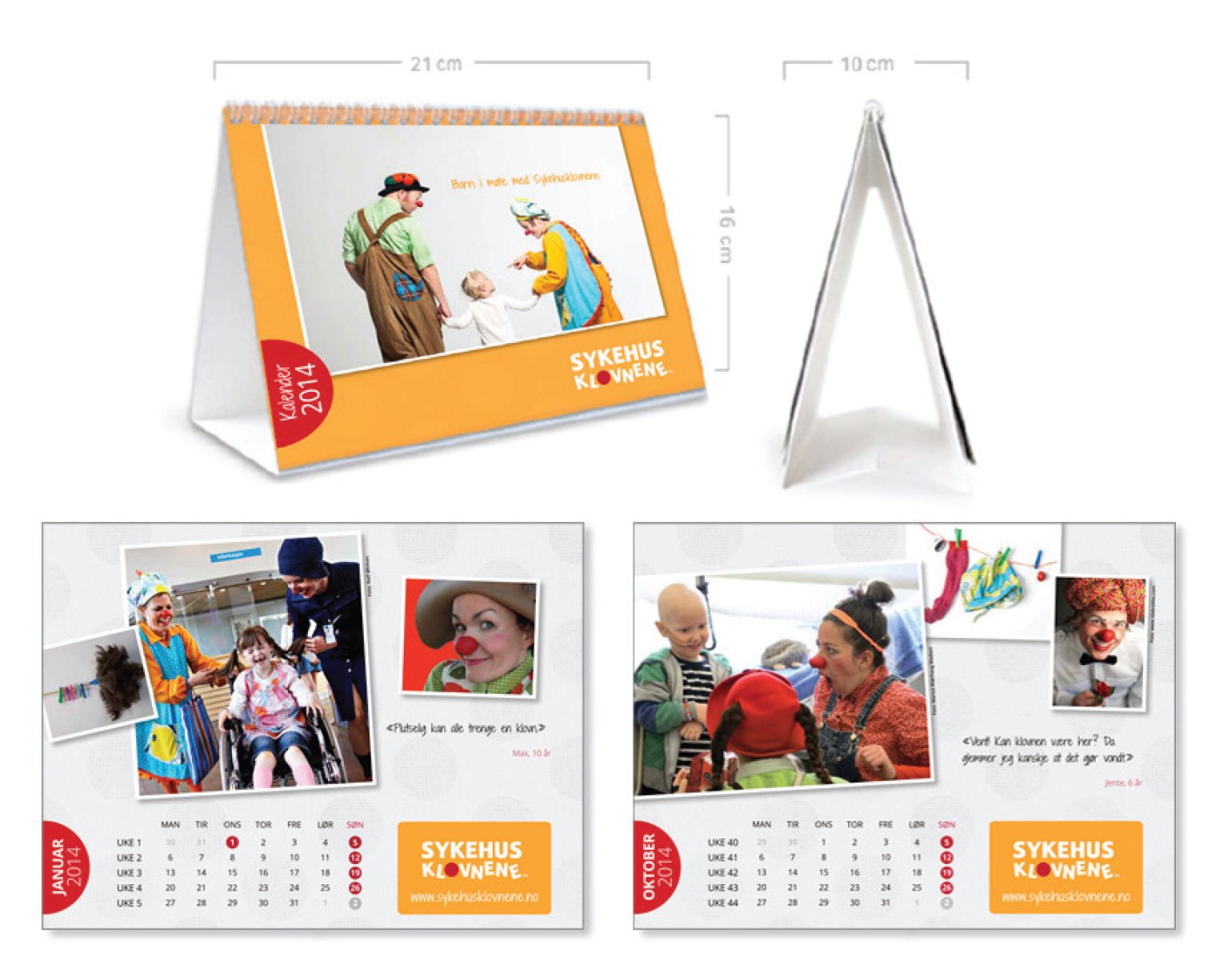 Calender for Hospital Clowns.