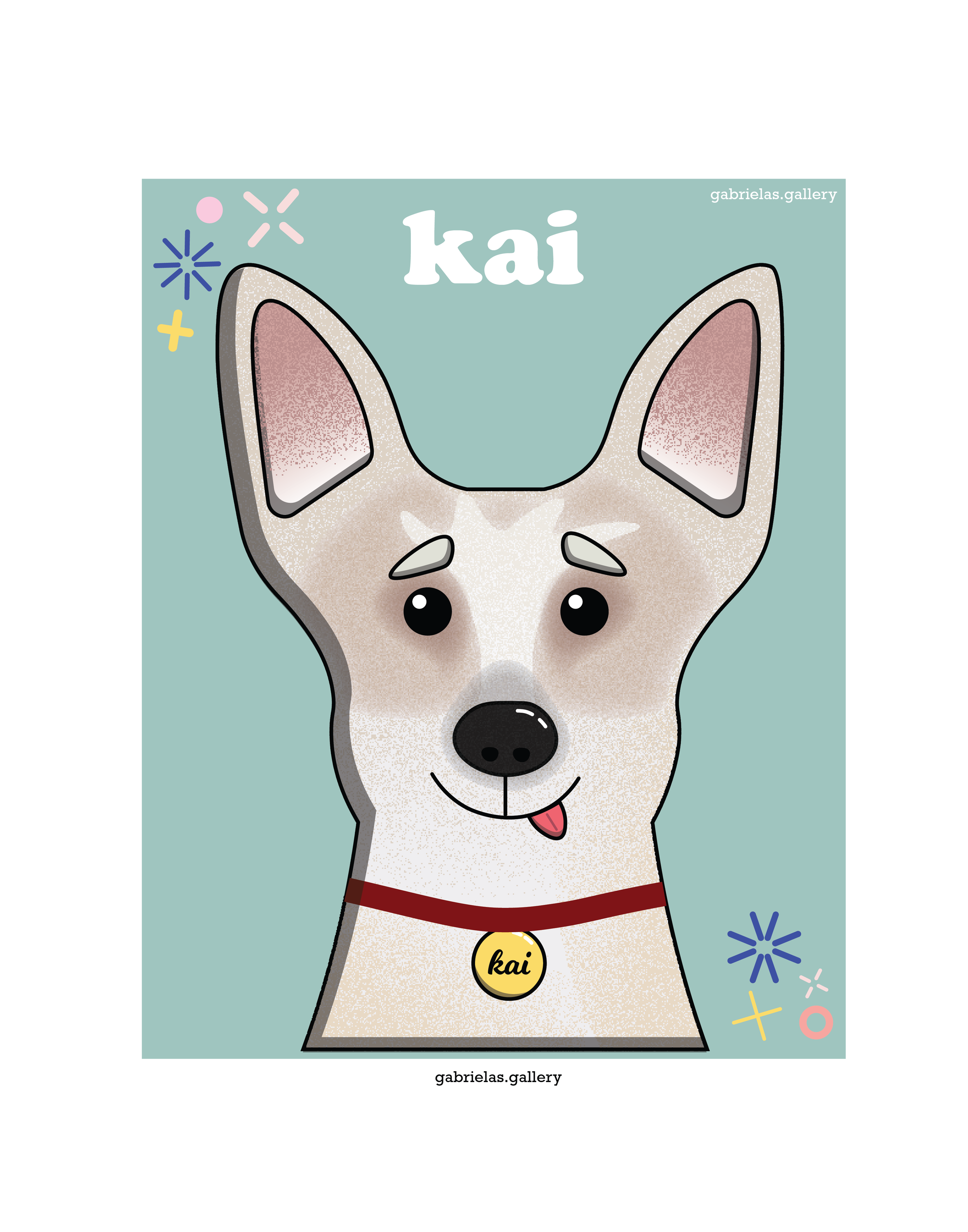Flat design of brother's dogs. Made with Adobe Illustrator.