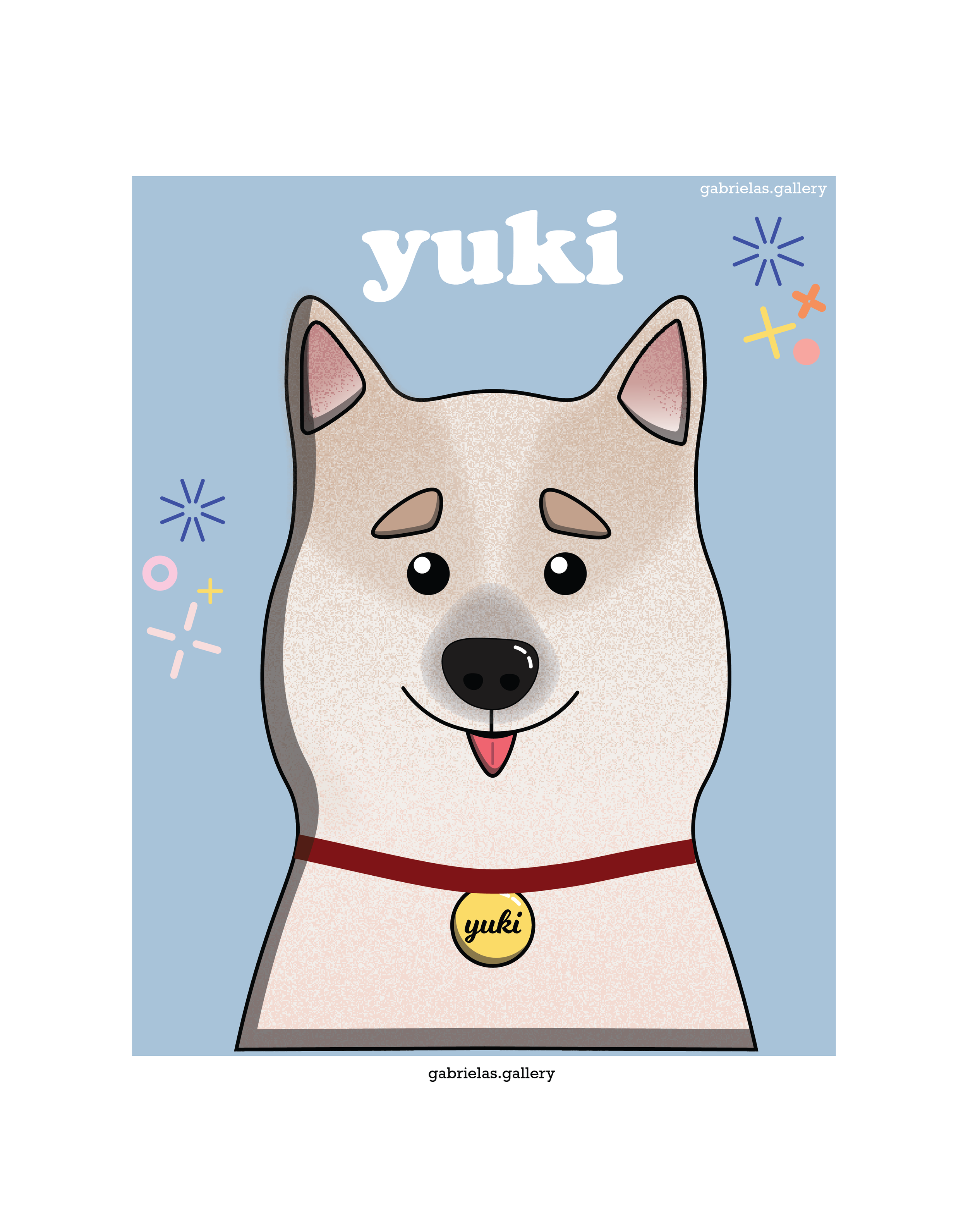 Flat design of brother's dogs. Made with Adobe Illustrator.