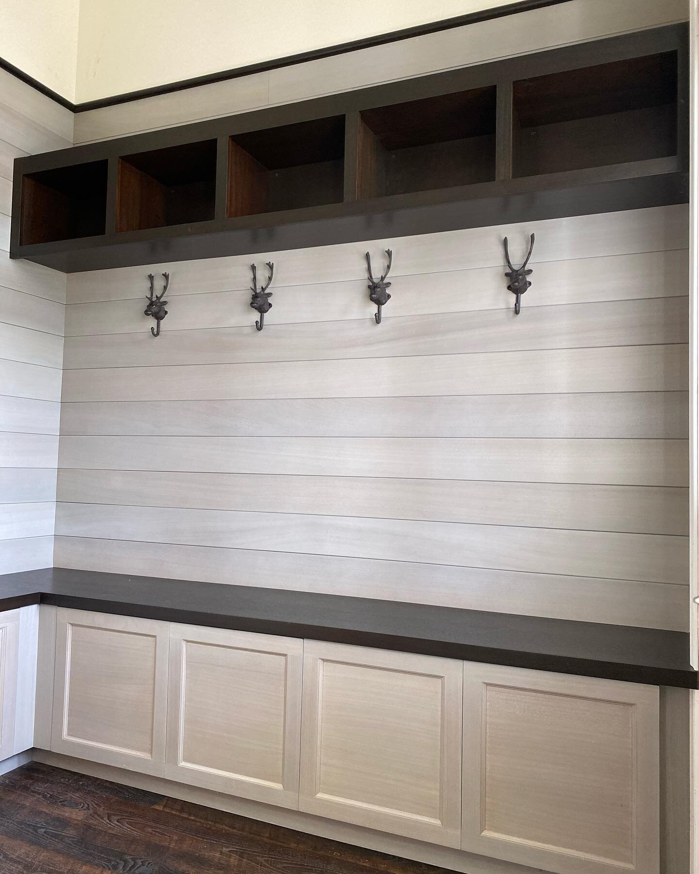 This mudroom offers the perfect combination of texture, color and function. We are loving the simple design that helps keep the clutter of daily life organized. 
&bull;
&bull;
&bull;
&bull;
&bull;
&bull;
&bull;
&bull;
&bull;
&bull;
&bull;
&bull;
&bul