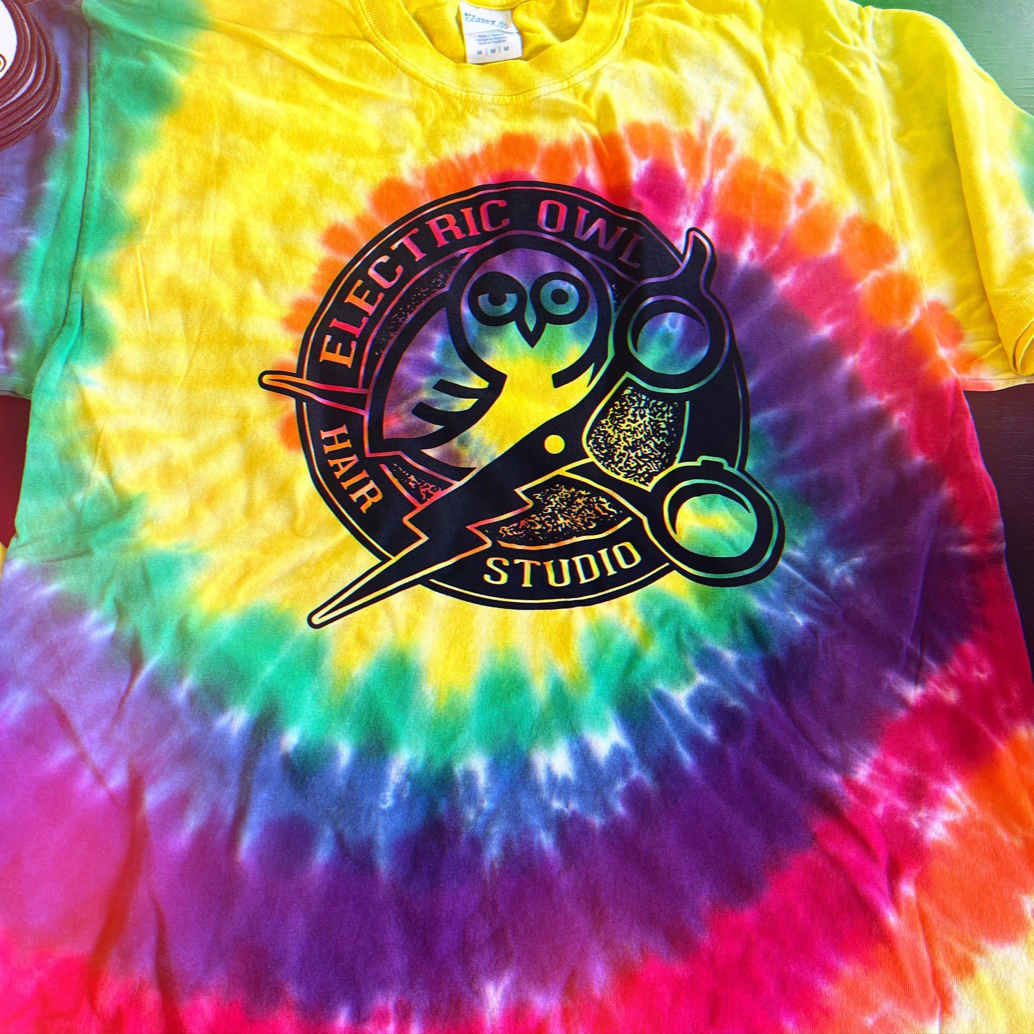 We are stocked and ready for PRIDE 2024 with these brightly colored tie dye Owl tees! 🌈