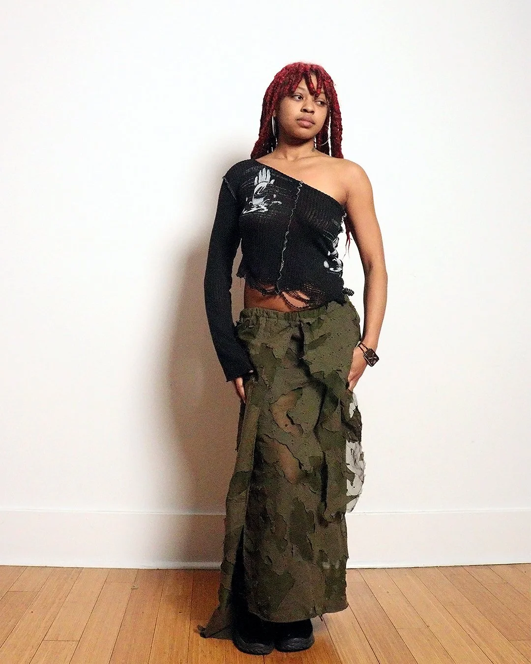 Half sleeve top with hand print (1-of-1)