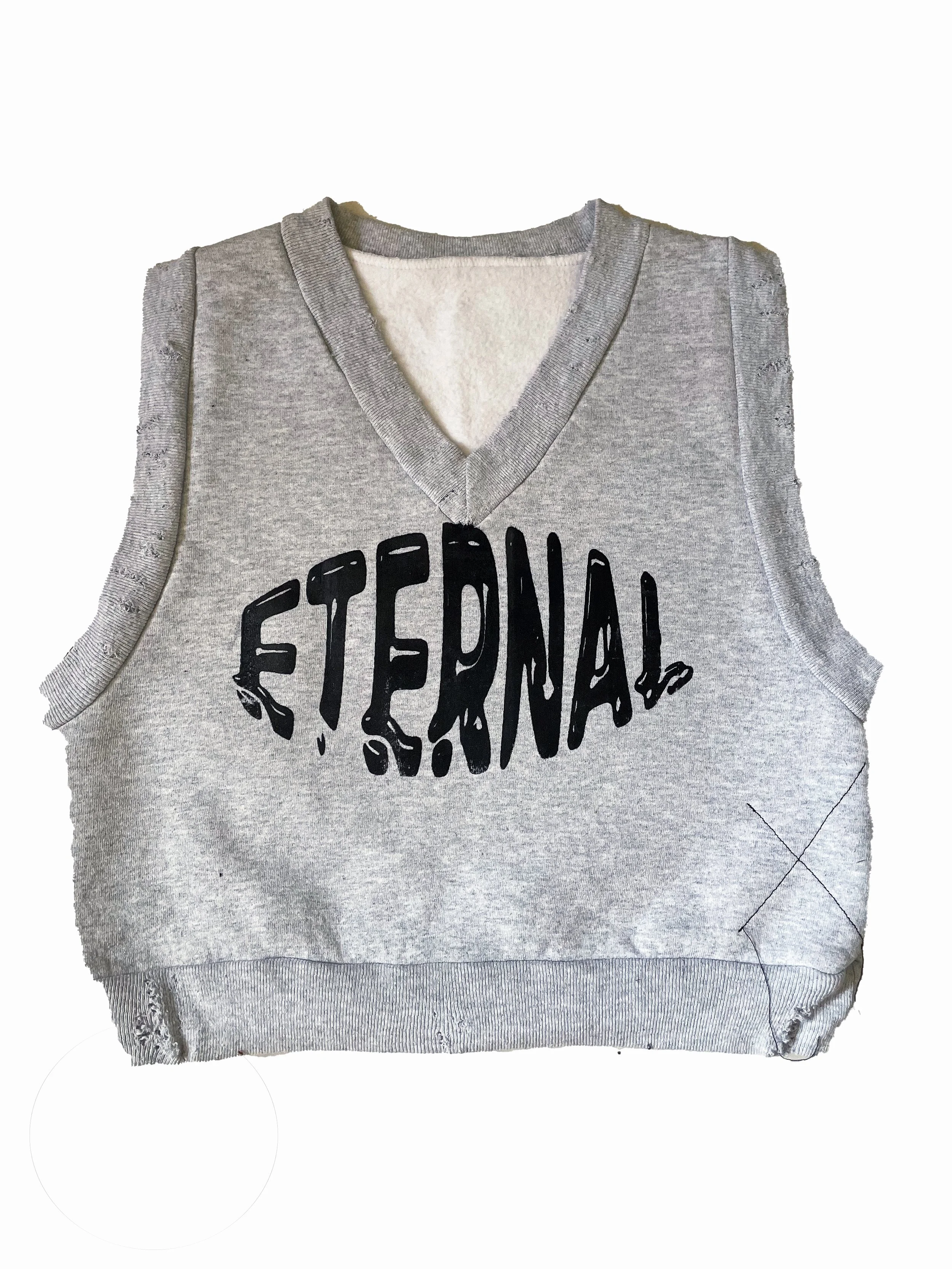 Bubble Logo Sweater Vest- Heather Grey