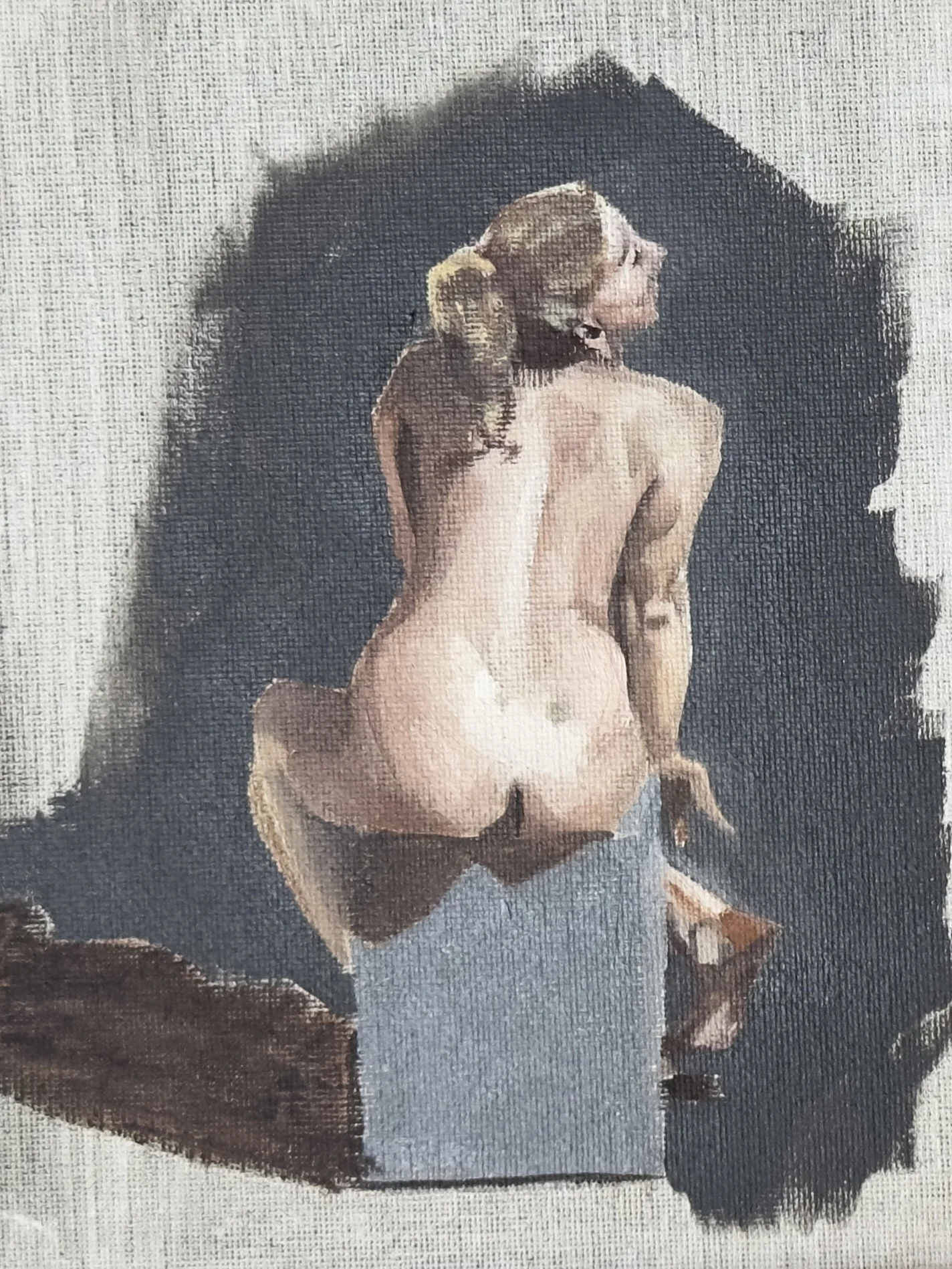 Figure study 11, oil on canvas board