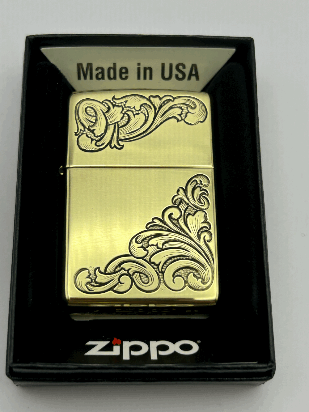 Hand Engraved Brass Zippo Lighter — Lugos Engraving LLC