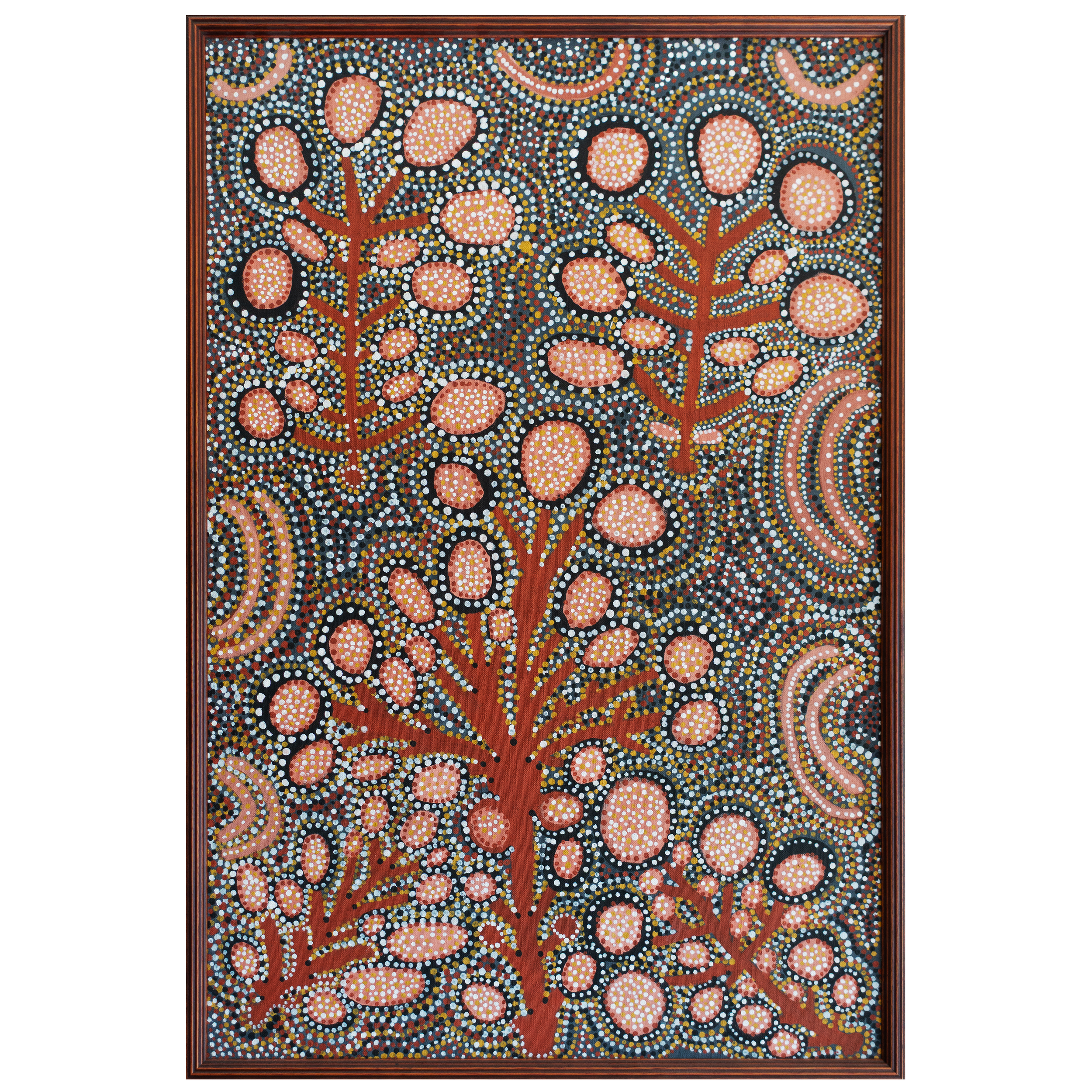Lot 11
Nancy Petyarre (1934- 2009)
Wild Passionfruit Dreaming (Arrutnenge), 1989
synthetic polymer on canvas
91 x 61 cm
Est. A$