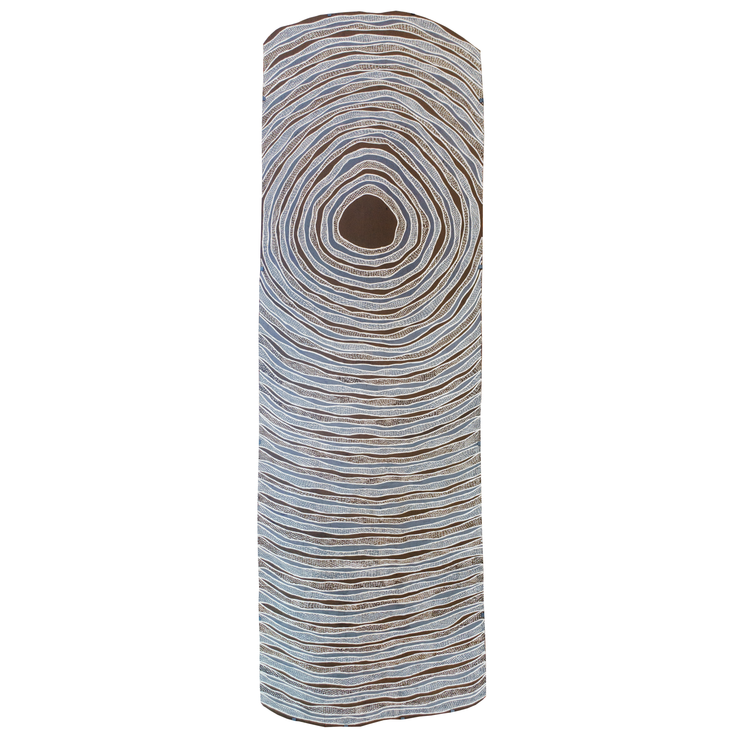 Lot 23
Gunybi Ganambarr (1973-)
Baraltja, 2009
natural earth pigment on incised bark
230 x 73 cm
Est. A$