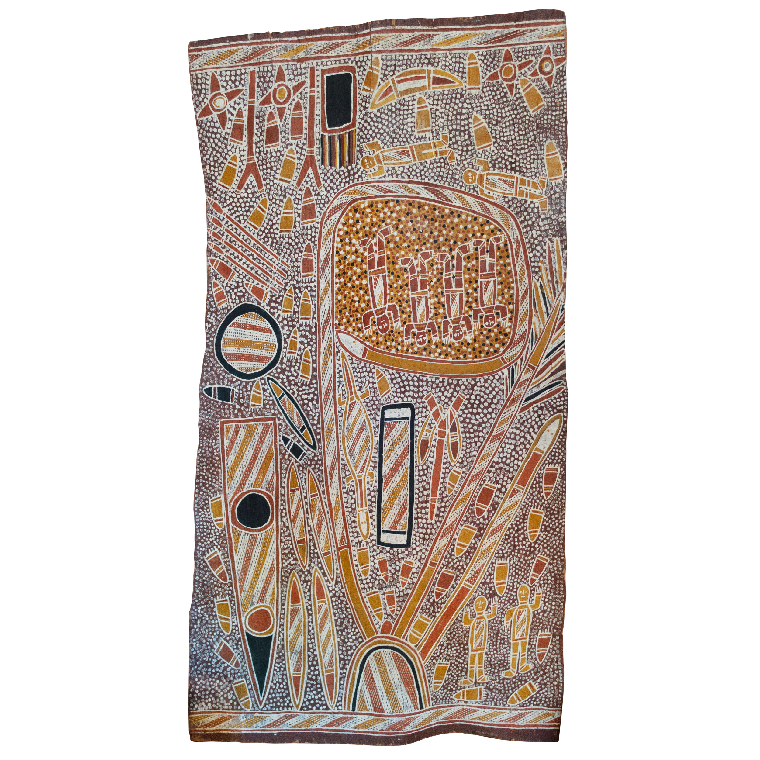 Lot 25
Joe Djimbungu (1924-)
Wagilag Creation Story
natural earth pigment on eucalyptus bark
123 x 66 cm
Est. A$