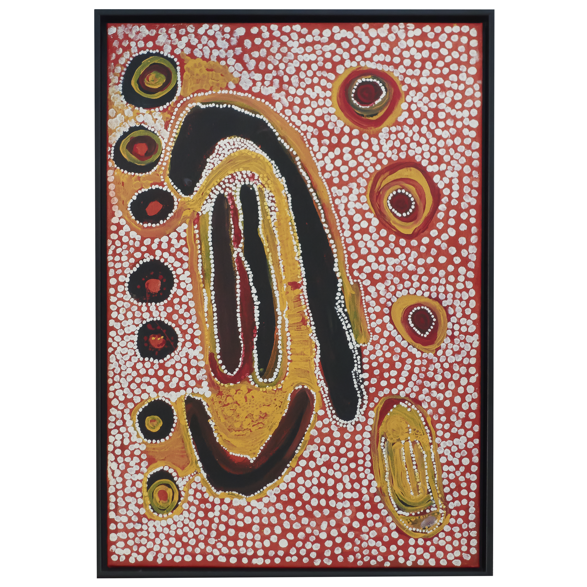Lot 50
Tommy Skeen Tjakamarra (c.1930 - 2000)
Ngara Ngara In the Great Sandy Desert, 1996
synthetic polymer on Belgian linen
91 x 61 cm
Est. A$