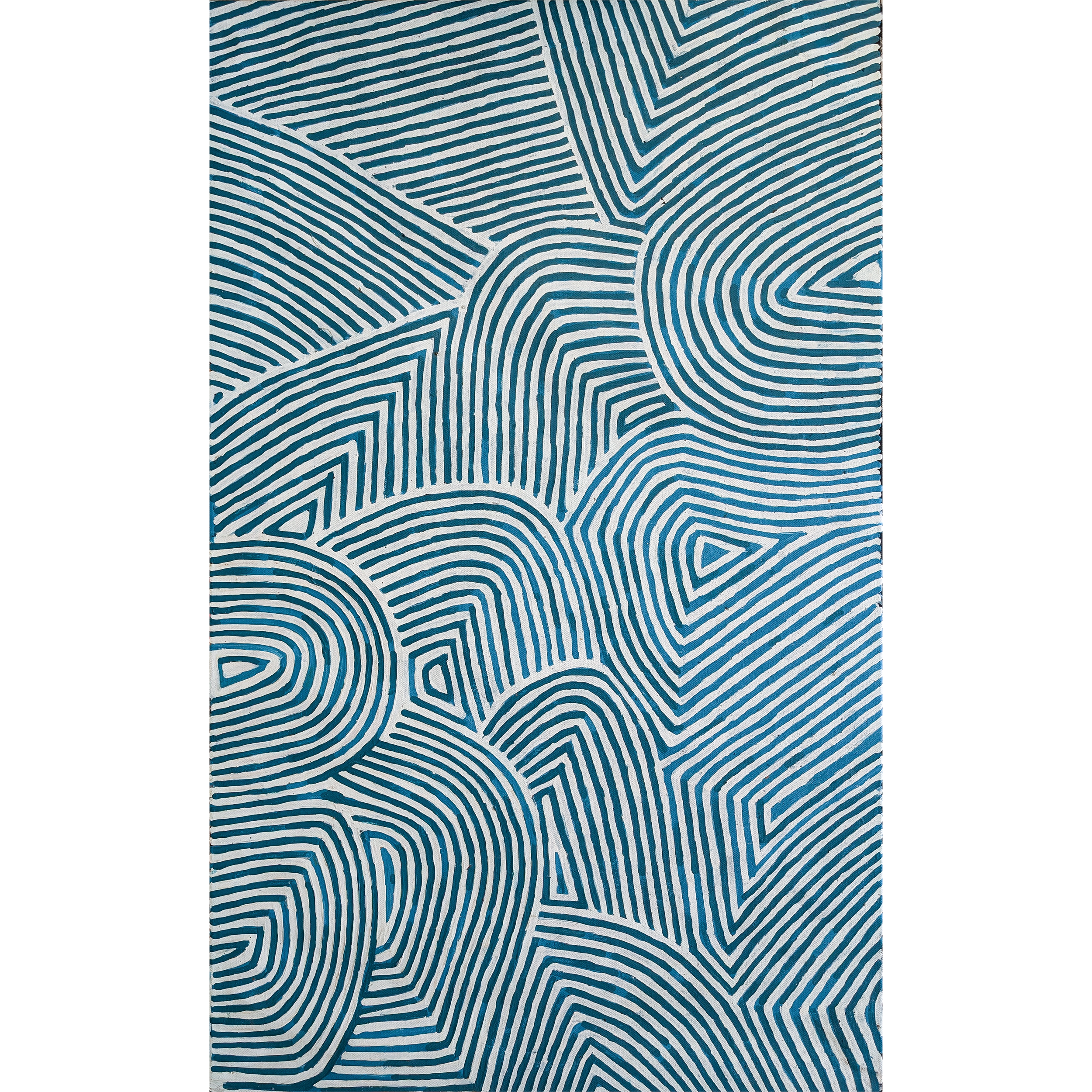 Artist: George (Hairbrush) Tjungurrayi | Title: Tingari | Year: 2005 | Medium: Synthetic Polymer Paint on Belgian Linen | Dimensions: 150 x 90 cm