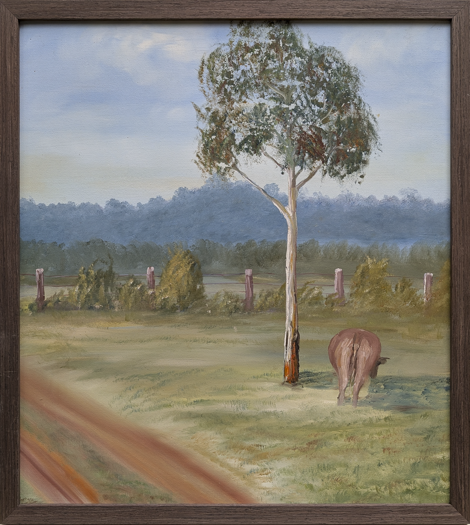 Artist: Gordon Syron |Title: Dairy II |Year: 1984 |Medium: oil on canvas |Dimensions: 56 x 50 cm; 61 x 55 cm frame