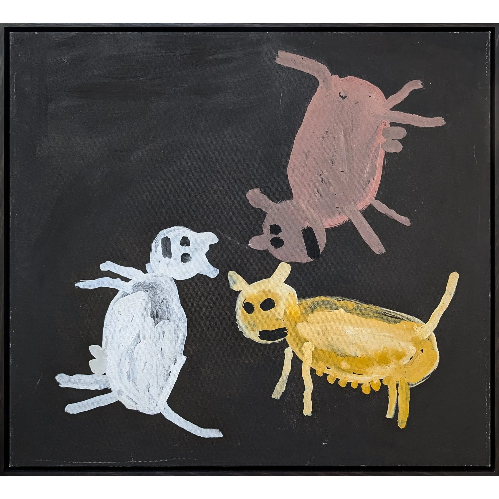 Lot 4 | PATSY ANGUBURRA LULPUNDA (1898 – 2000) | Three Dogs Anguburra | 2000 | natural earth pigments on canvas, 65.5 x 72 cm | Est. AUD $12,000 - $18,000