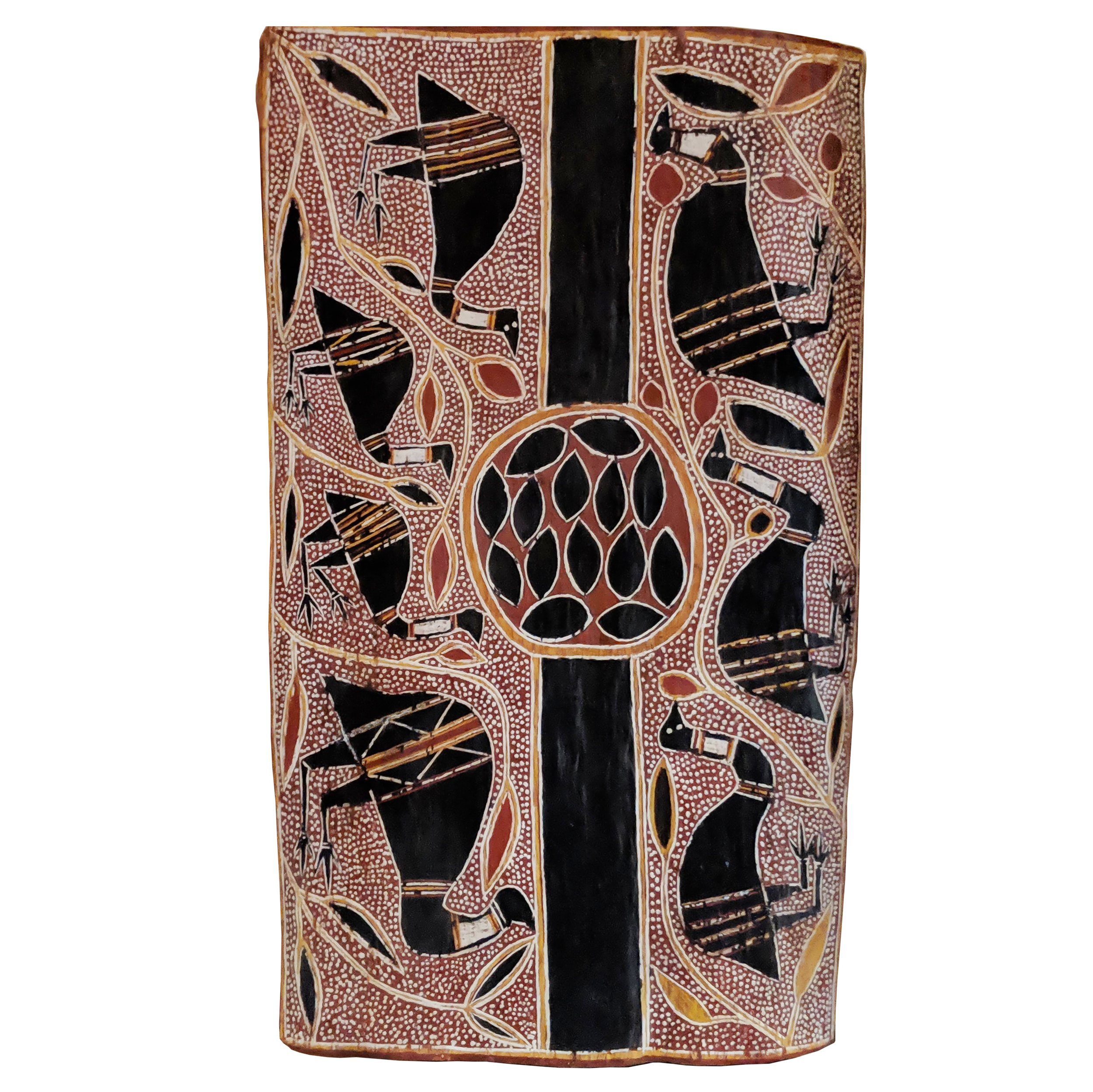 Lot 52
Djoni Bungawuy
Emu Dance
natural earth pigment on bark
61 x 38 cm
Est. A$