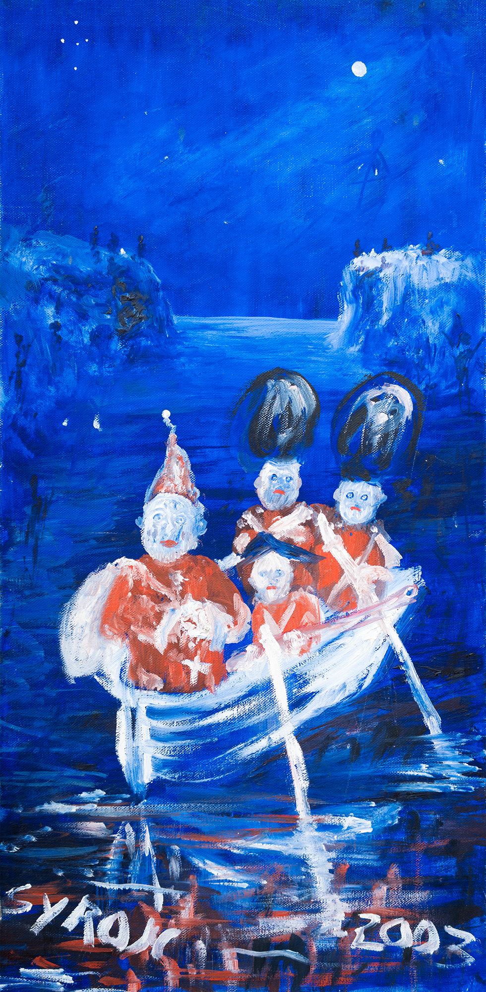 Artist: Gordon Syron |Title: Red Coat Invasion |Year: 2003 |Medium: oil on canvas |Dimensions: 75 x 36.5 cm