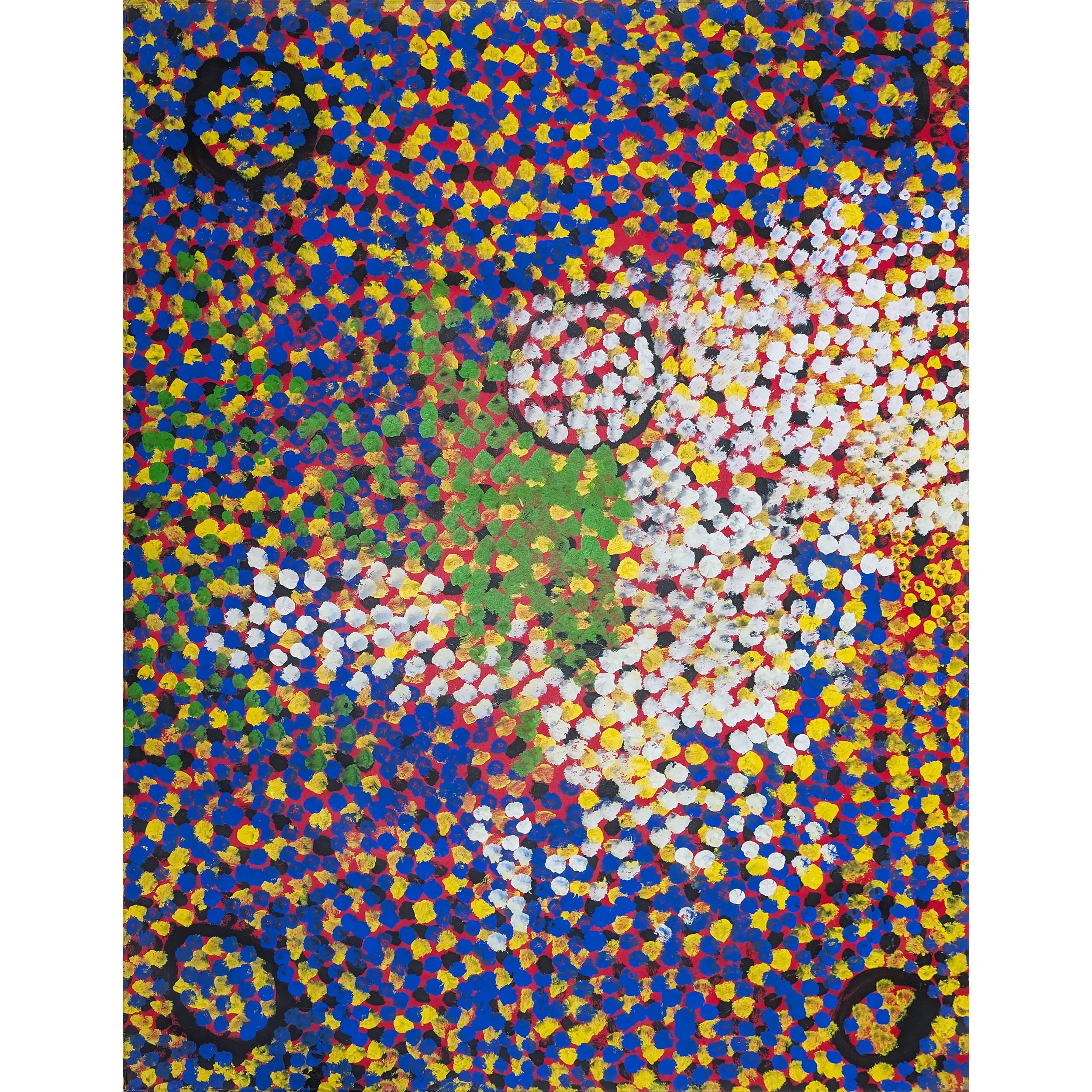 Artist: Lorna Naparrula Fencer | Title: Caterpillar | Year: 1998 | Medium: synthetic polymer on canvas | Dimensions: 134 x 101 cm