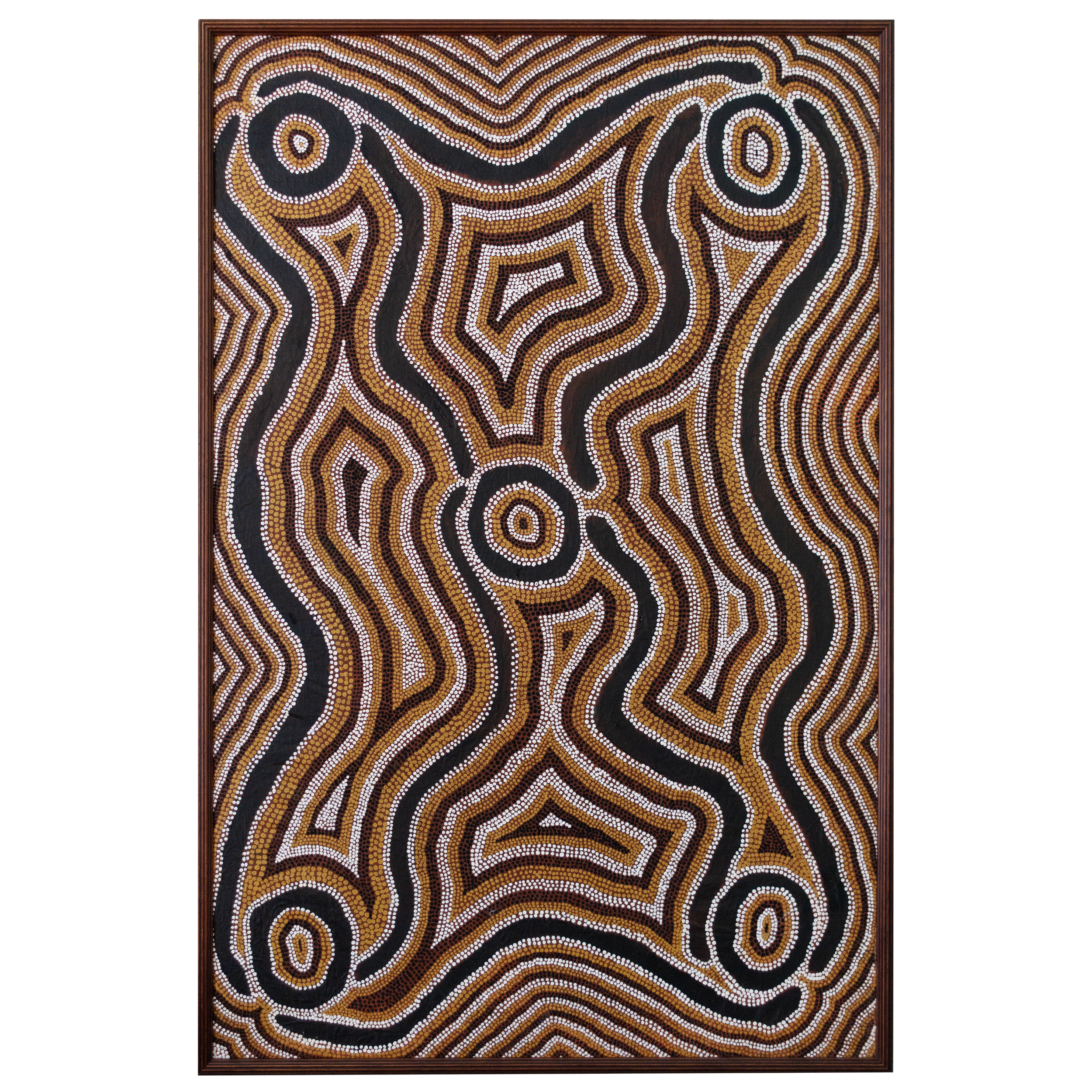 Lot 14
Tony Tjakamarra (c.1938-)
Flying SNake Dreaming, 1991
synthetic polymer on canvas
130 x 85 cm
Est. A$