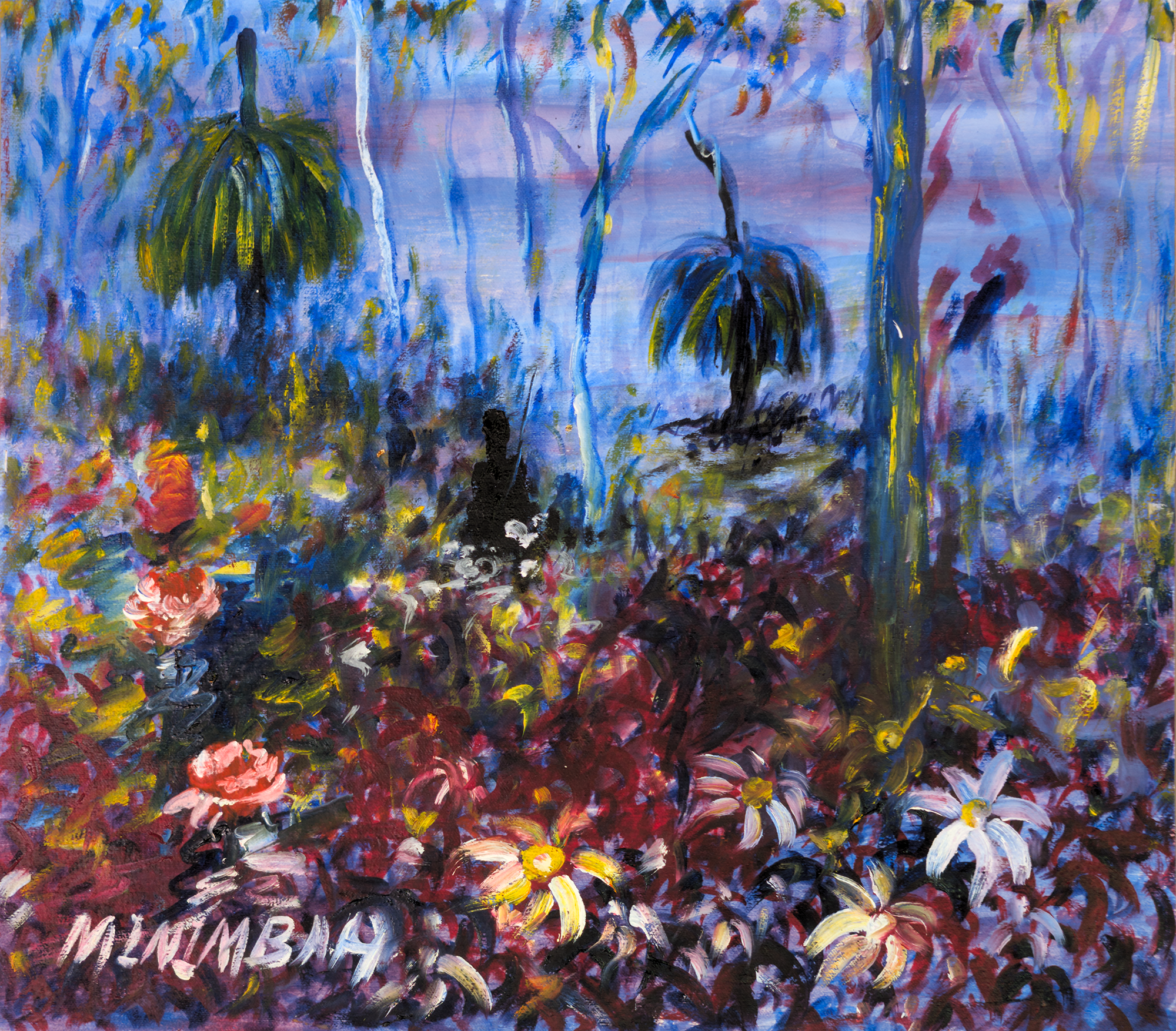 Artist: Gordon Syron |Title: Minimbah |Year: 2000 |Medium: oil on canvas |Dimensions: 47 x 54 cm (irreg); 52 x 58.5 frame