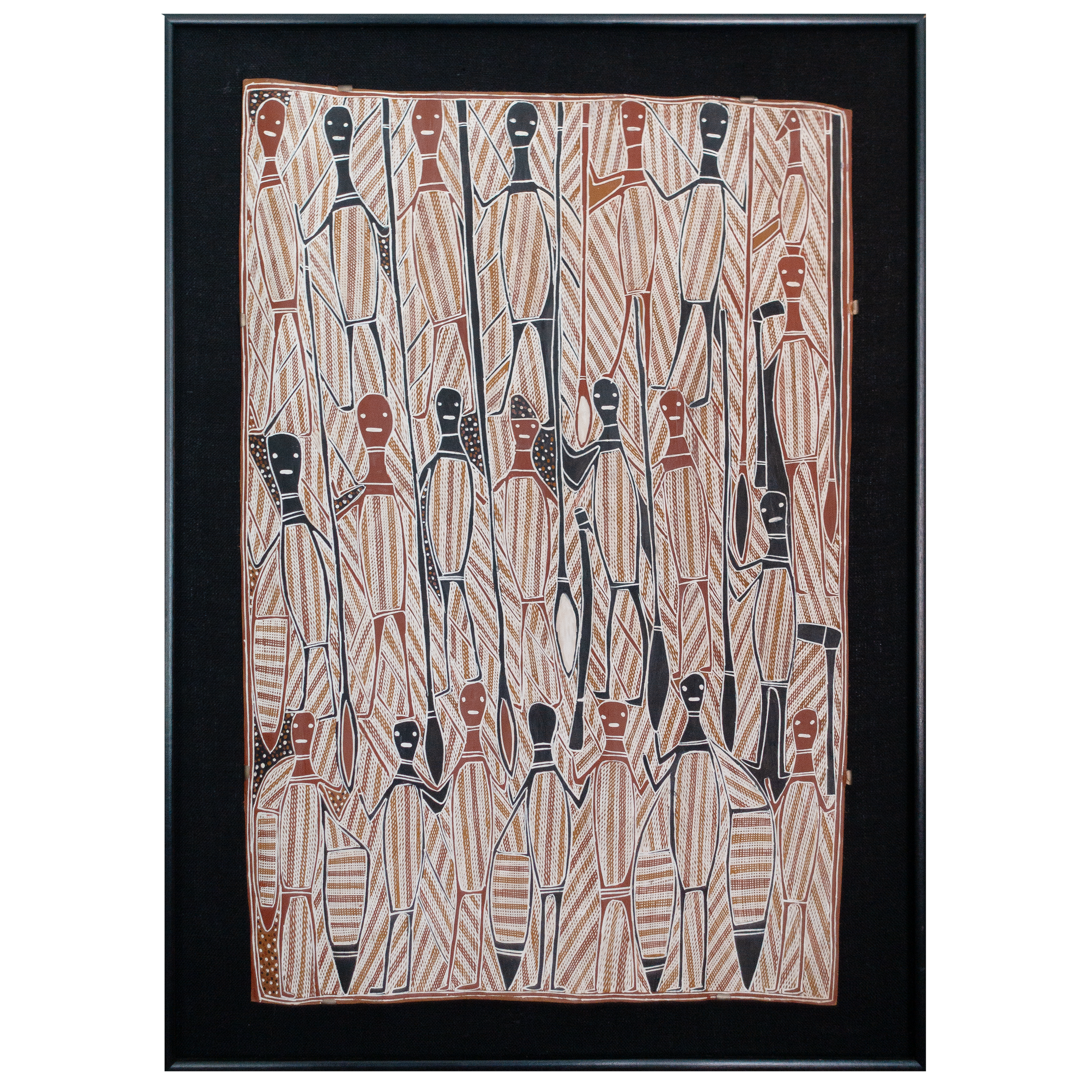 Lot 38
Jimmy Angunguna (1934 -)
Wangara - Ancestral Spirit Beings,
natural earth pigments on bark
122 x 83 cm
Est. A$