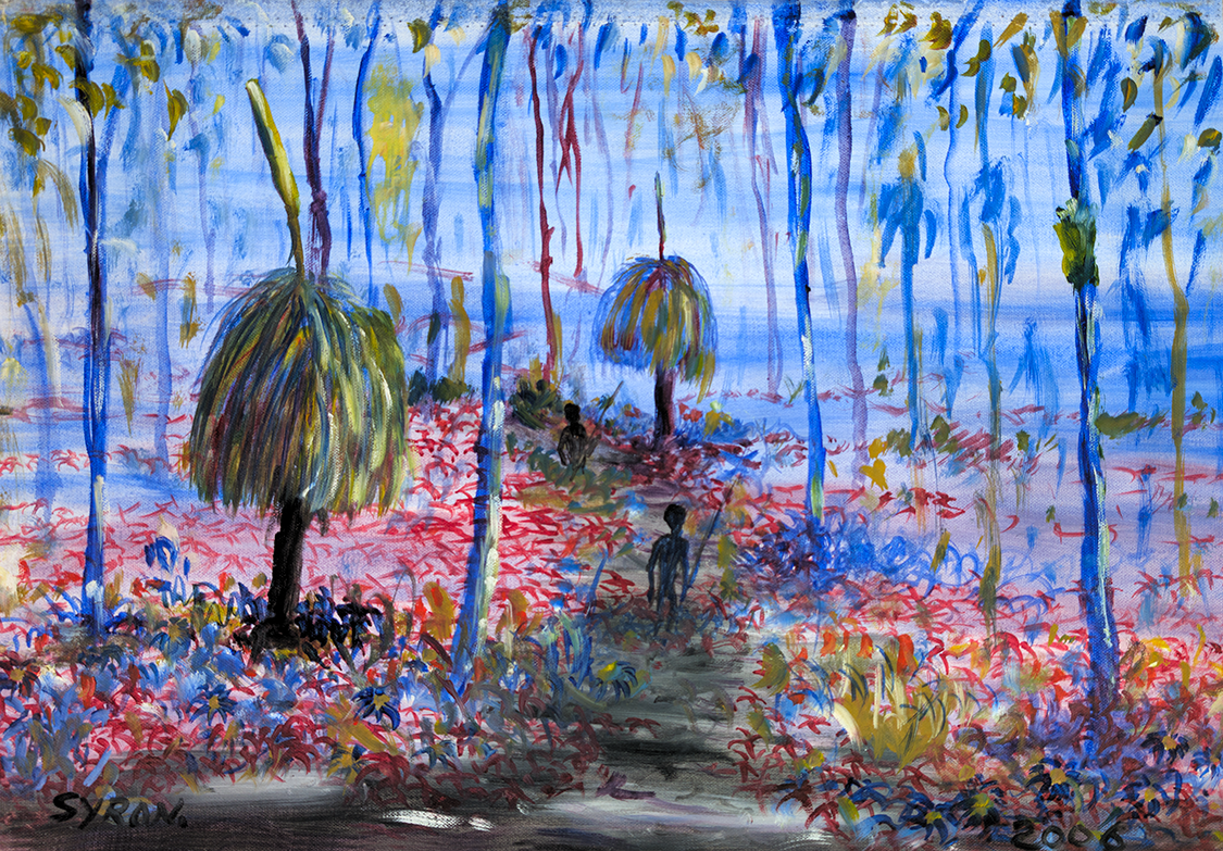 Artist: Gordon Syron |Title: Where the Wildflowers Once Grew |Year: 2006 |Medium: oil on canvas |Dimensions: 35.5 x 51.5 cm; 40 x 55 cm frame