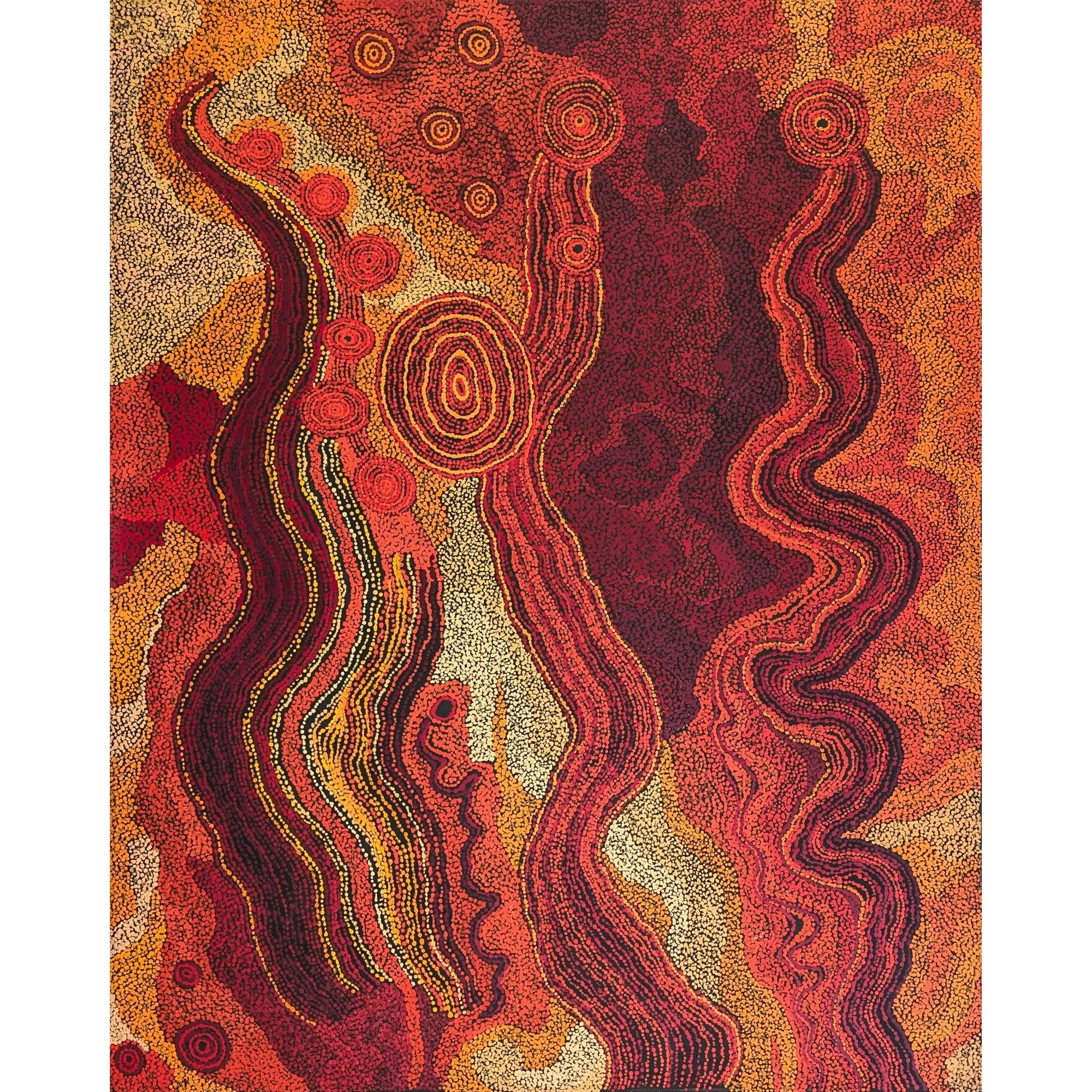 Lot 12 | TJUNGKARA KEN (born 1969) | Seven Sisters | 2018 | synthetic polymer paint on linen, 152.5 x 122 cm | Est. AUD $6,000 - $8,000