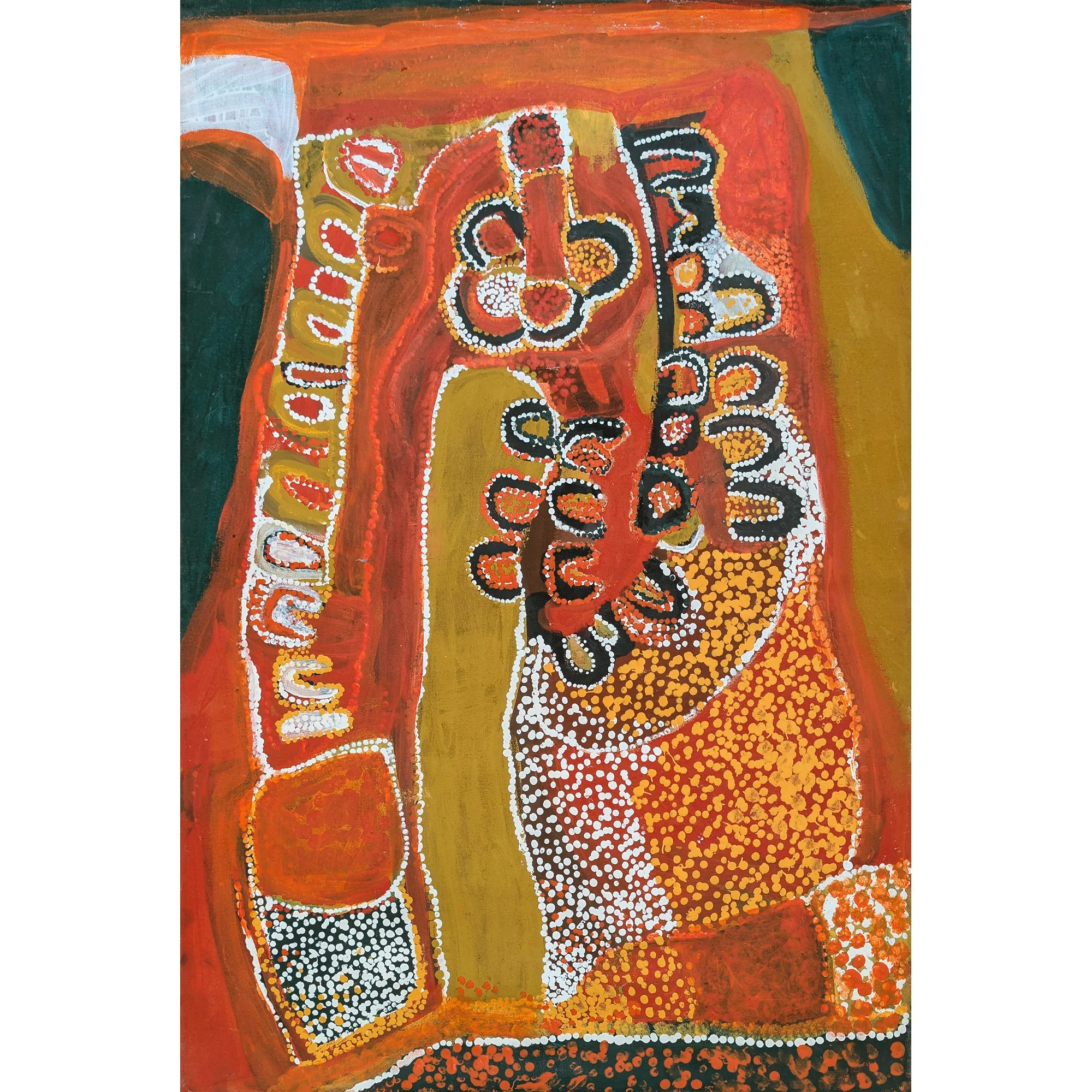 Lot 1 | MILLIE SKEEN NAMPITJIN (c. 1932 – 1997) | Nundginurra, Great Sandy Desert | 1995 | synthetic polymer paint on canvas, 90 x 60 cm | Est. AUD $5,000 - $7,000