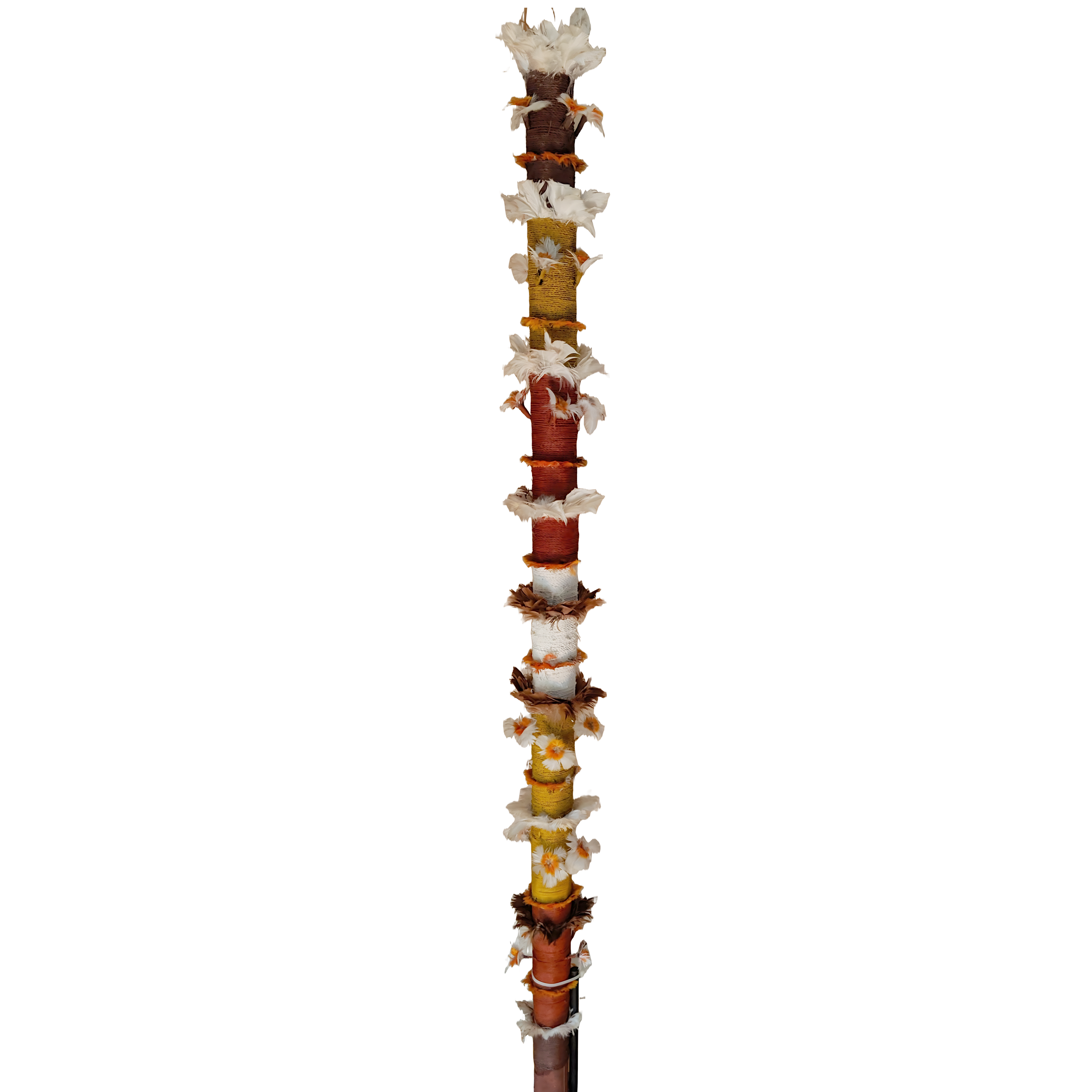 Lot 35
Henry Gambika Nupurra Dhamarandji (1932-c.2000)
Morning Star Pole Dhuwa Fresh Water, 2012
eucalyptus trunk, feathers, kurrajong bark string, ochre
145 x 5 x 5 cm
Est: A$2,000 - $3,000