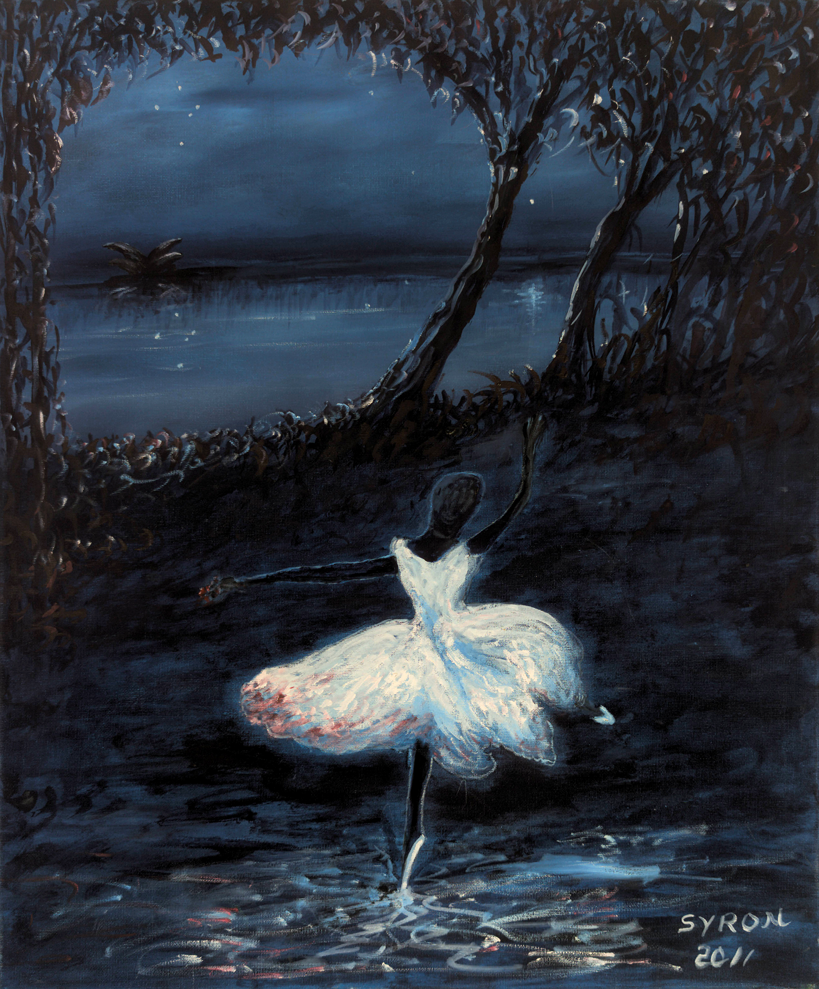 Artist: Gordon Syron |Title: Black Ballerina |Year: 2011 |Medium: oil on canvas |Dimensions: 60 x 50 cm