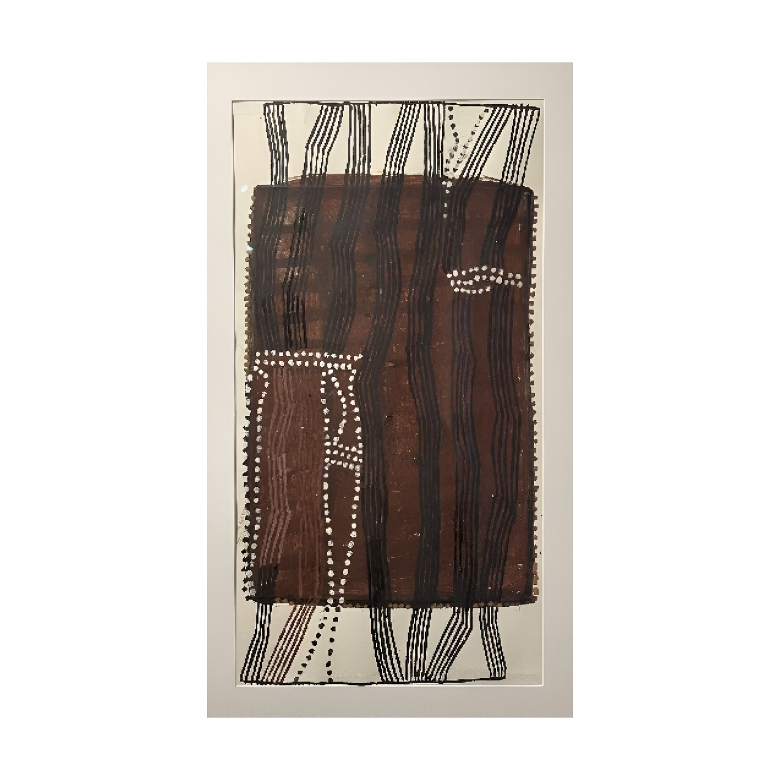 Artist: Nongirrna Marawili | Title: Baratjala | Year: 2018 | Medium: natural earth pigments and recycled print toner on cotton rag paper | Dimensions: 76 x 56 cm