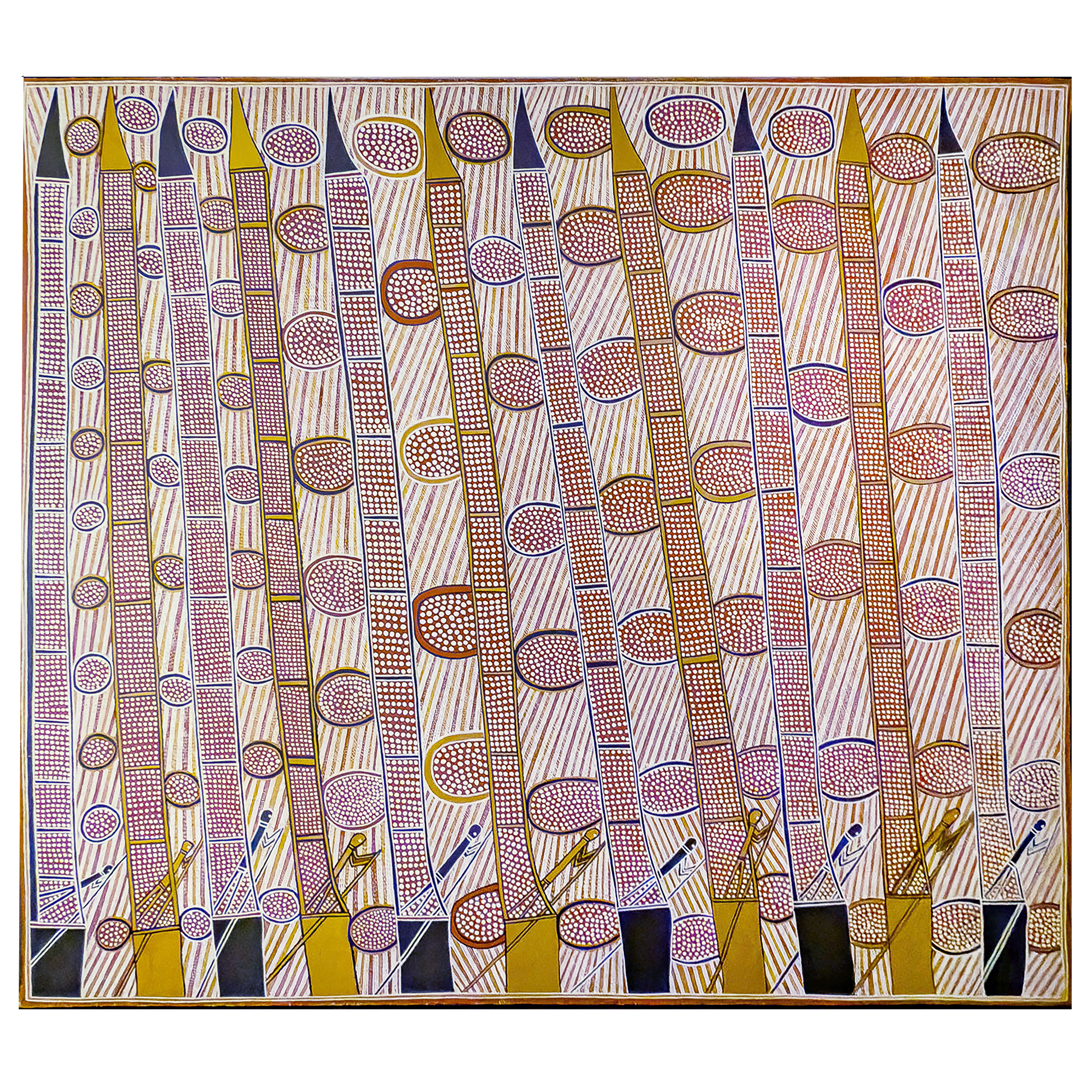 Lot 27
George Milpurrurru (1934-1988)
Goose Hunting Story, 1996
natural earth pigments on canvas
185 x 212 cm
Est: $3,000 - $5,000