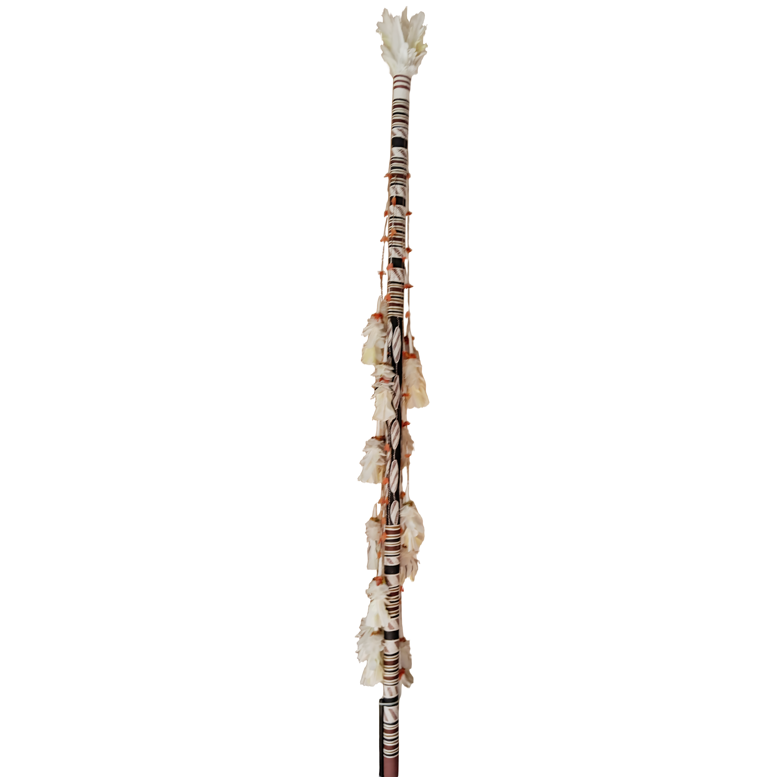 Lot 34
Gali Yalkarriwuy Gurruwiwi (1942-2020)
Dhuwa Morning Star Pole (Salt Water), 2014
eucalyptus trunk, feathers, kurrajong bark string, ochre
230 x 4 cm
Est: A$3,000 - $4,000
