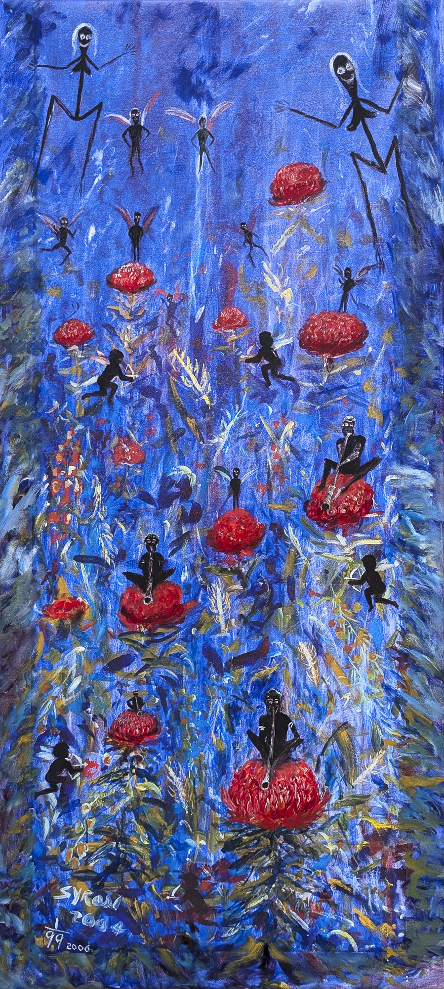 Artist: Gordon Syron |Title: The Waratah Forest |Year: 2004 |Medium: unique digital print on canvas |Dimensions: 164.5 x 75 cm