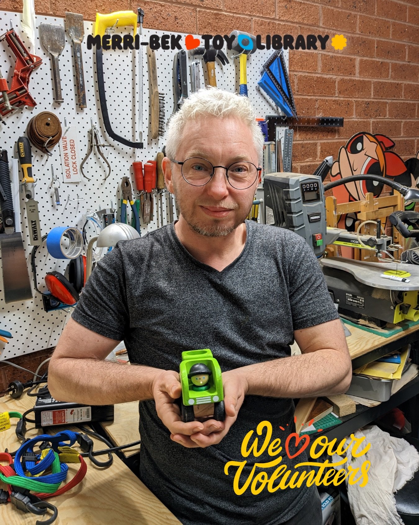 Meet Clay 👋

One of the quiet legends behind the scenes at our Toy Library.

Clay repairs and restores toys so they can keep being loved, not landfilled. 

Here&rsquo;s how he describes it:

&ldquo;Sometimes toys just need a little grease and oil ch