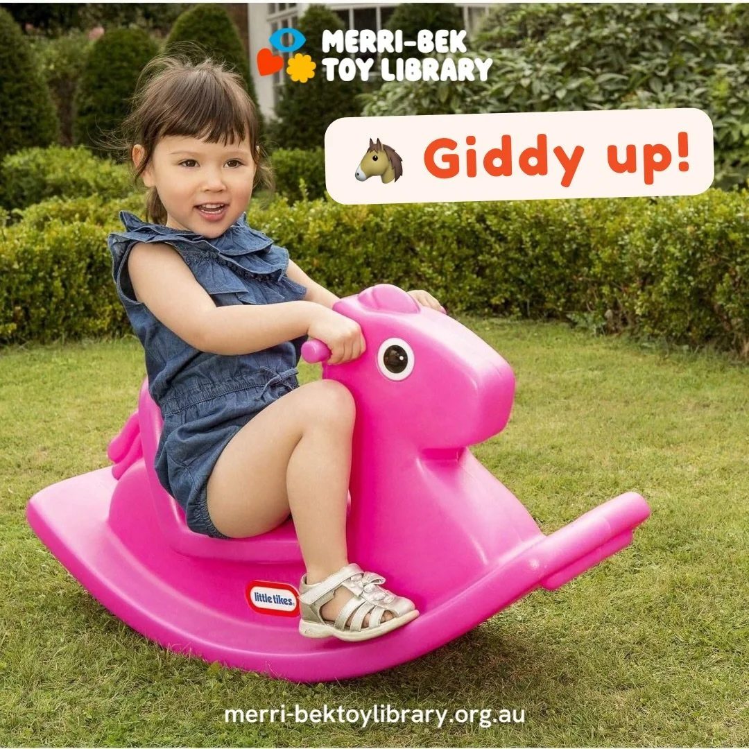 🐴 Rocking horses = instant toddler joy.

Perfect for little ones aged 12&ndash;36 months. It&rsquo;s a big fun toy without the big storage problem!

Borrow it. Renew once if they love it. Return it, and come back for it again another time. Simple. ?