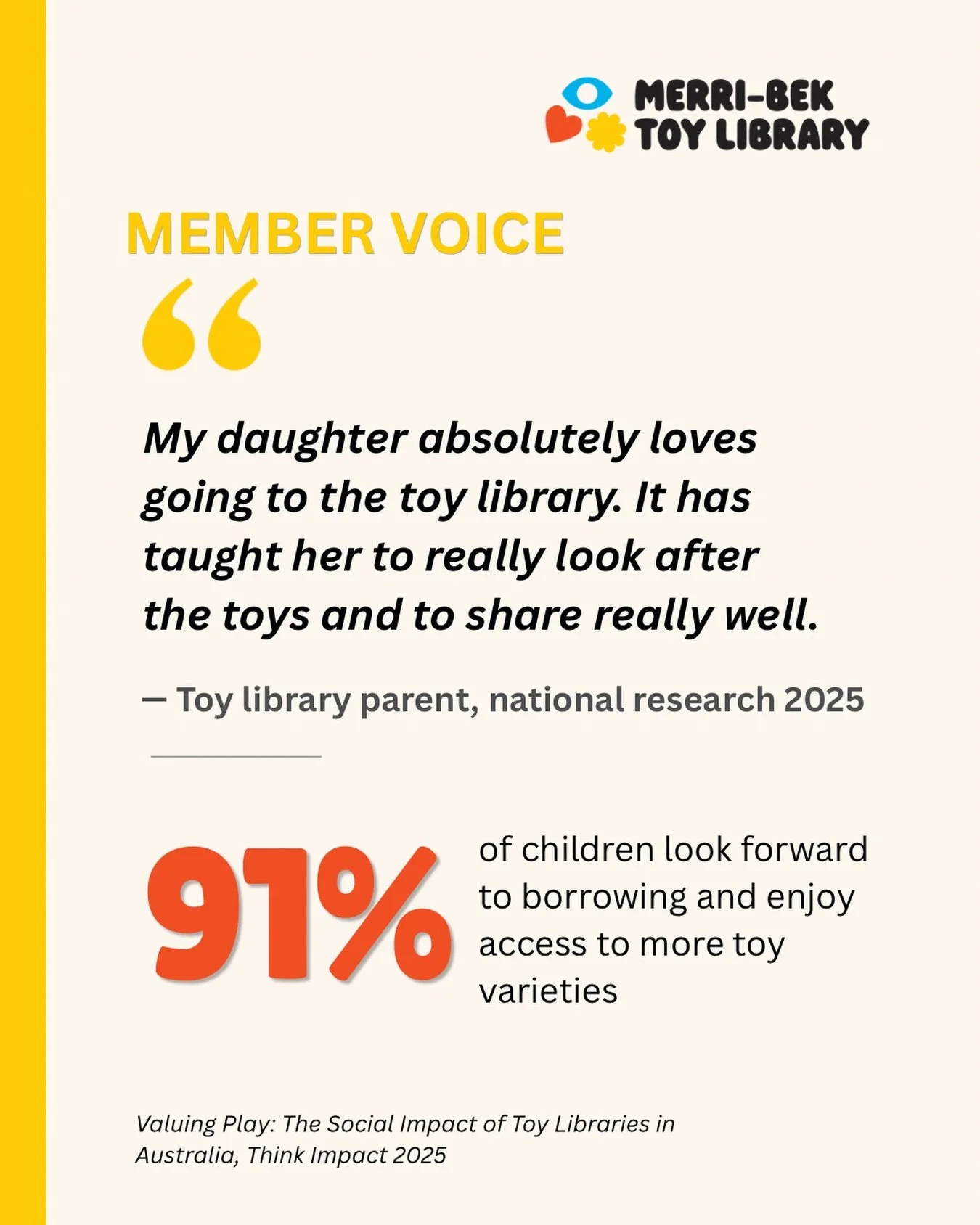 91% of children look forward to their toy library visit. Is yours one of them?

For most kids, it&rsquo;s not just about the toy they&rsquo;re taking home. It&rsquo;s the choosing, the anticipation, the return. And somewhere in all of that, they&rsqu