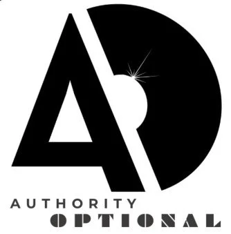 Logo with letters "AO" forming a stylized symbol, featuring the text "Authority Optional" below.