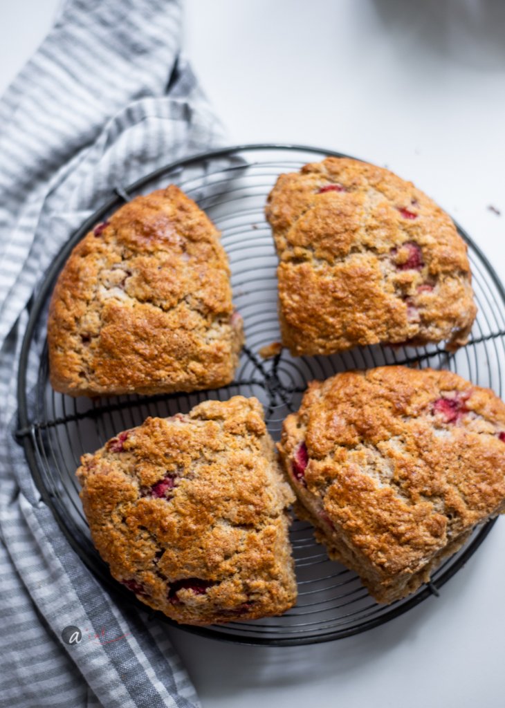 Strawberry Lemon Whole Wheat Scones