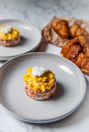For your Weekend Pleasure : Potted Salmon and Scrambled Eggs
