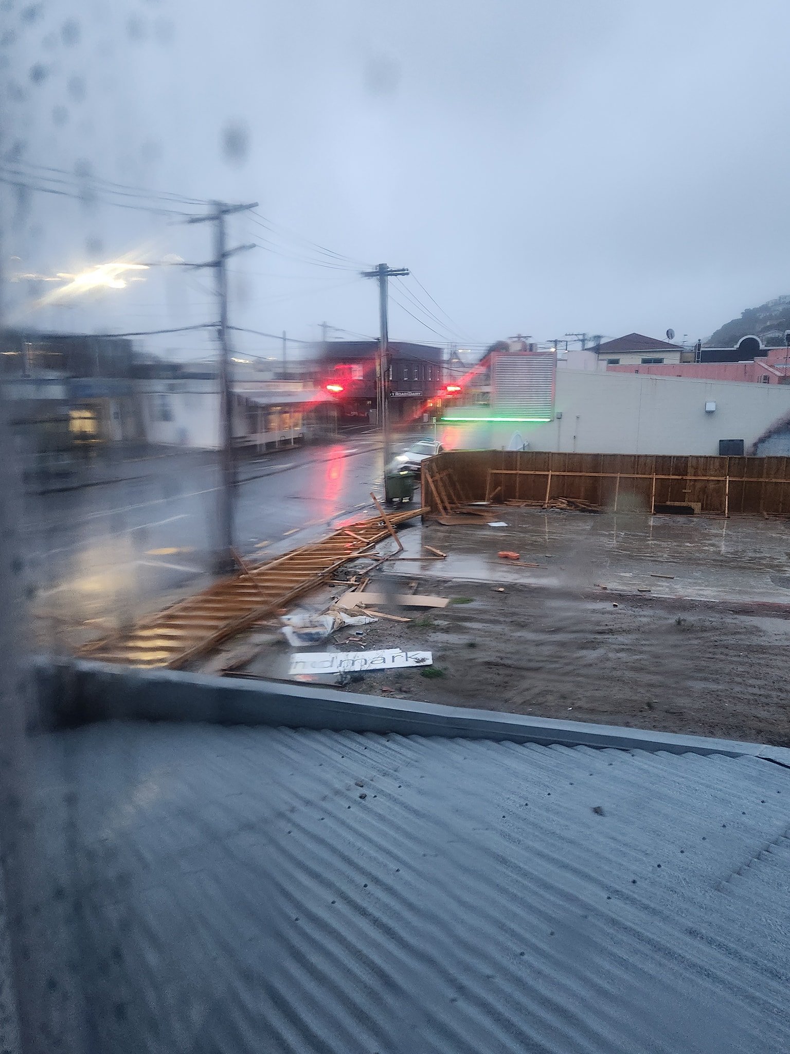 On Bay Road, Lyall Bay, a fence down on the footpath. Photo by Kelly Etuata