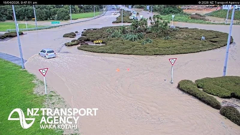 Plimmerton roundabout is soggy