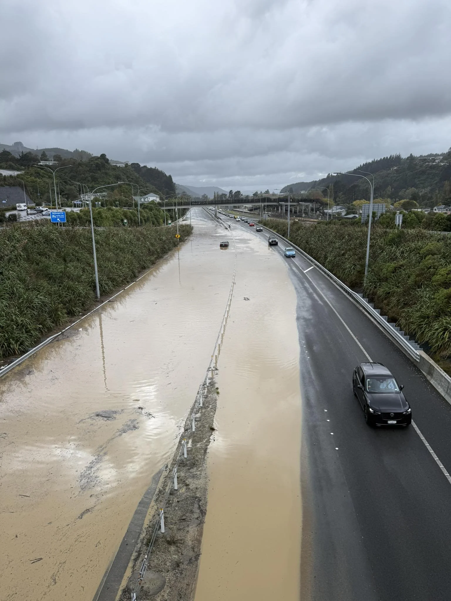 Looking north from Haywards/SH2 as at 10.30am