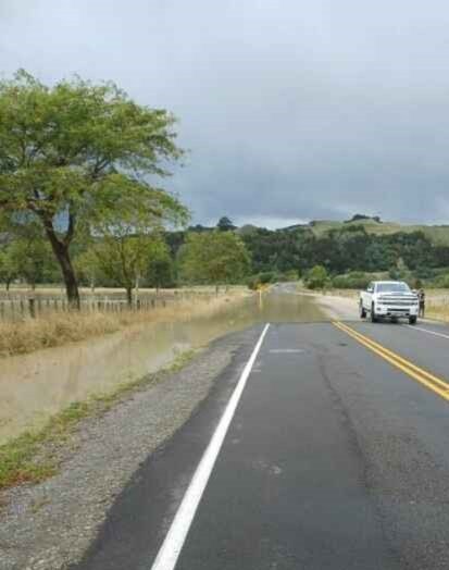A very wet and soggy Saddle Rd between Woodville and Ashhurst! Photo by PNCC