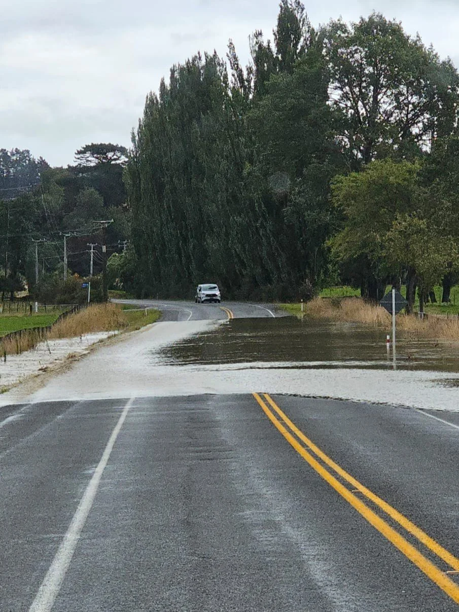 Flooding on Saddle Rd between Woodville and Ashhurst. Photo by PNCC