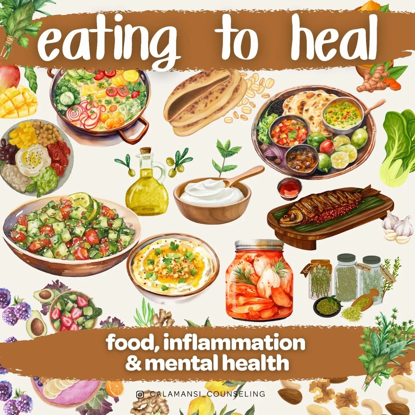 🍜 Eating to heal: Food, inflammation &amp; mental health 

🧠 Do you know chronic inflammation is linked to: #Anxiety and #depression #brainfog poor #sleephealth #emotionalexhaustion and increased risk of long term #mooddisorders 

🦻🏿 Alt text mad