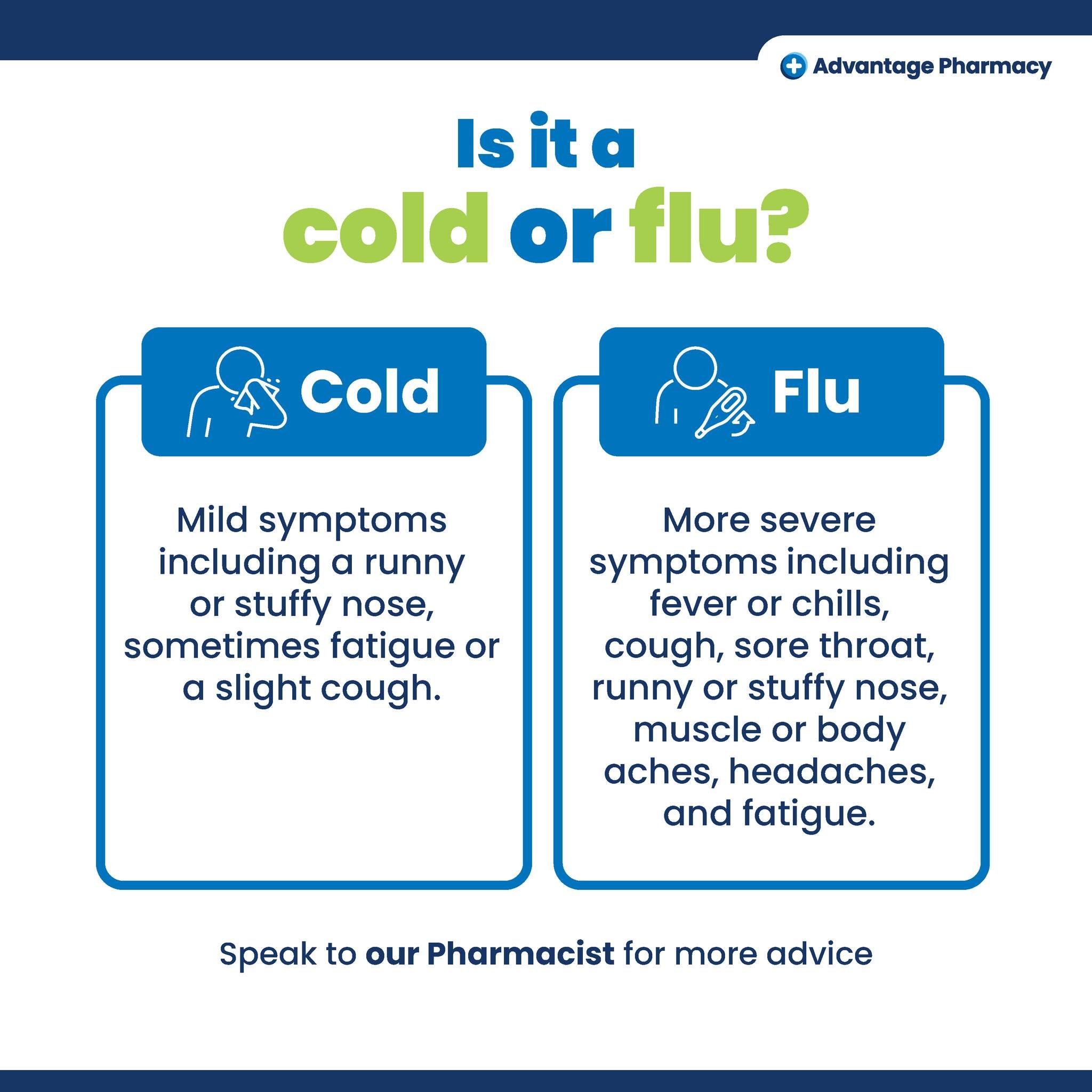 The flu and the common cold are both contagious illnesses, but they are caused by different viruses. Flu is caused by influenza viruses only, whereas the common cold can be caused by a number of different viruses such as rhinoviruses and parainfluenz