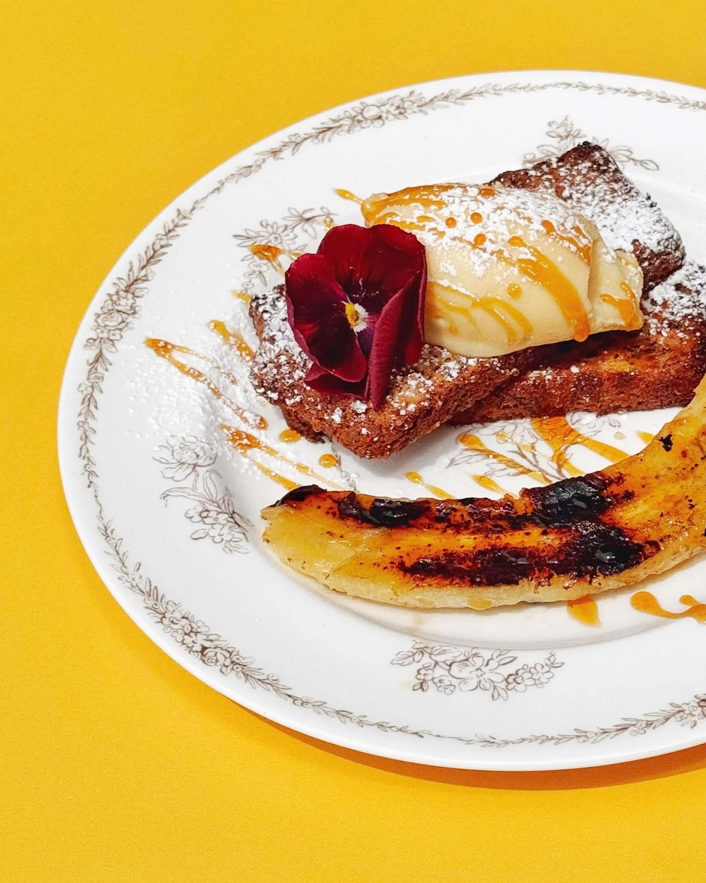 On now: Housemade banana bread with burnt honey, mascarpone, and caramelised banana 🐵🍌

Like a warm hug on a rainy day 💛

#madameclarkes #hobartandbeyond