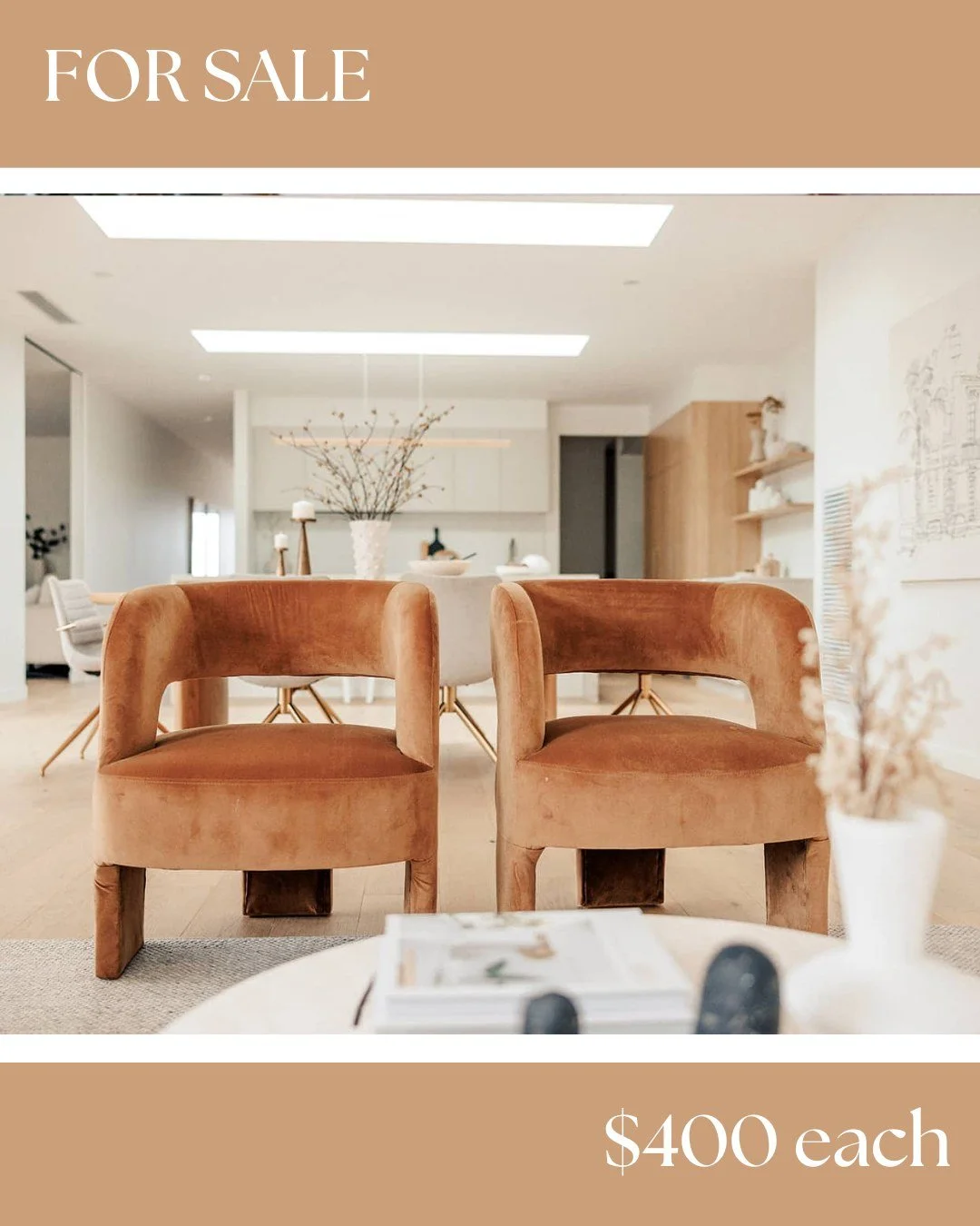 A closer look at one of our favourite pairs 🤎
These stunning camel velvet occasional chairs deserve their own moment.
Soft to the touch, beautifully proportioned and endlessly versatile - they&rsquo;re the kind of chairs that work just as well in a 