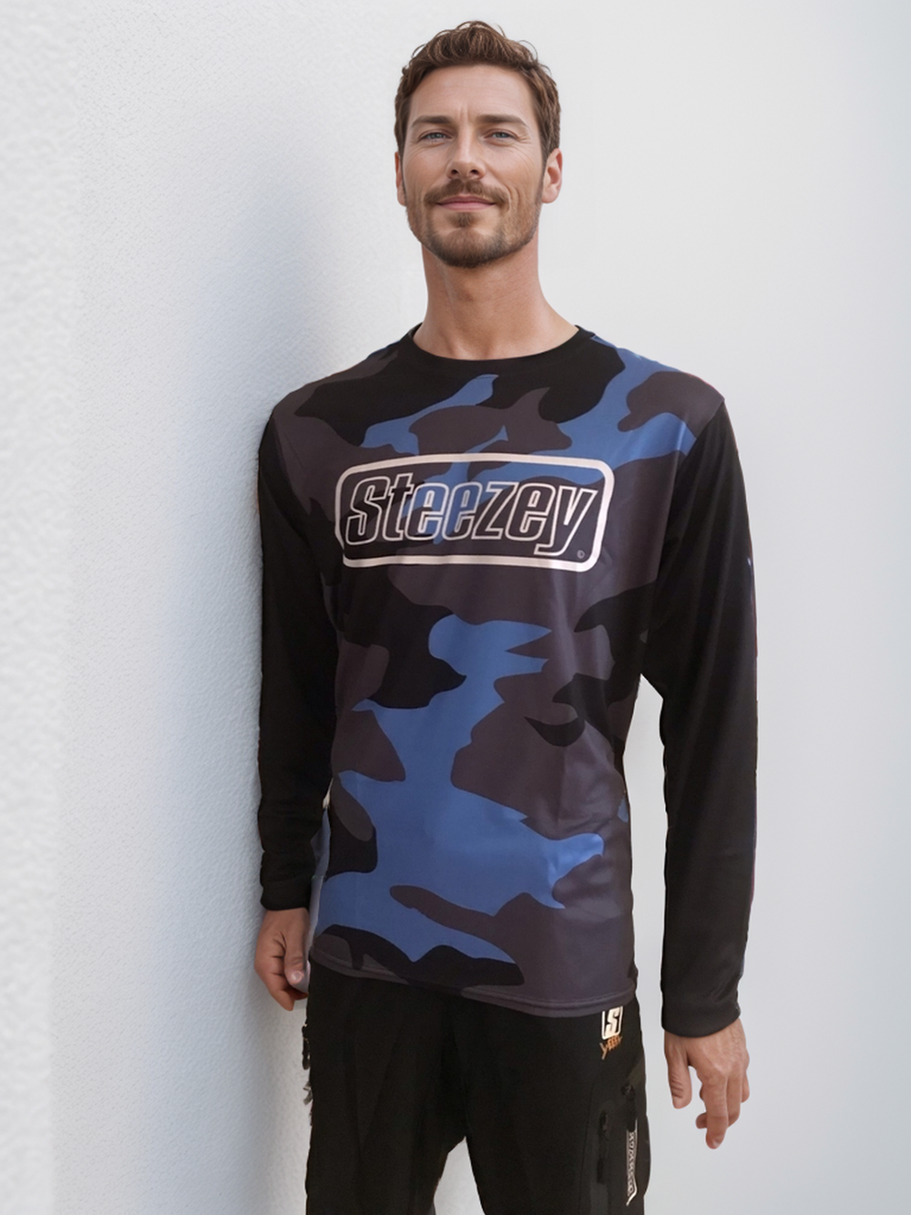 Steezey MTB Blue Camo Long Sleeve Jersey — Steezey