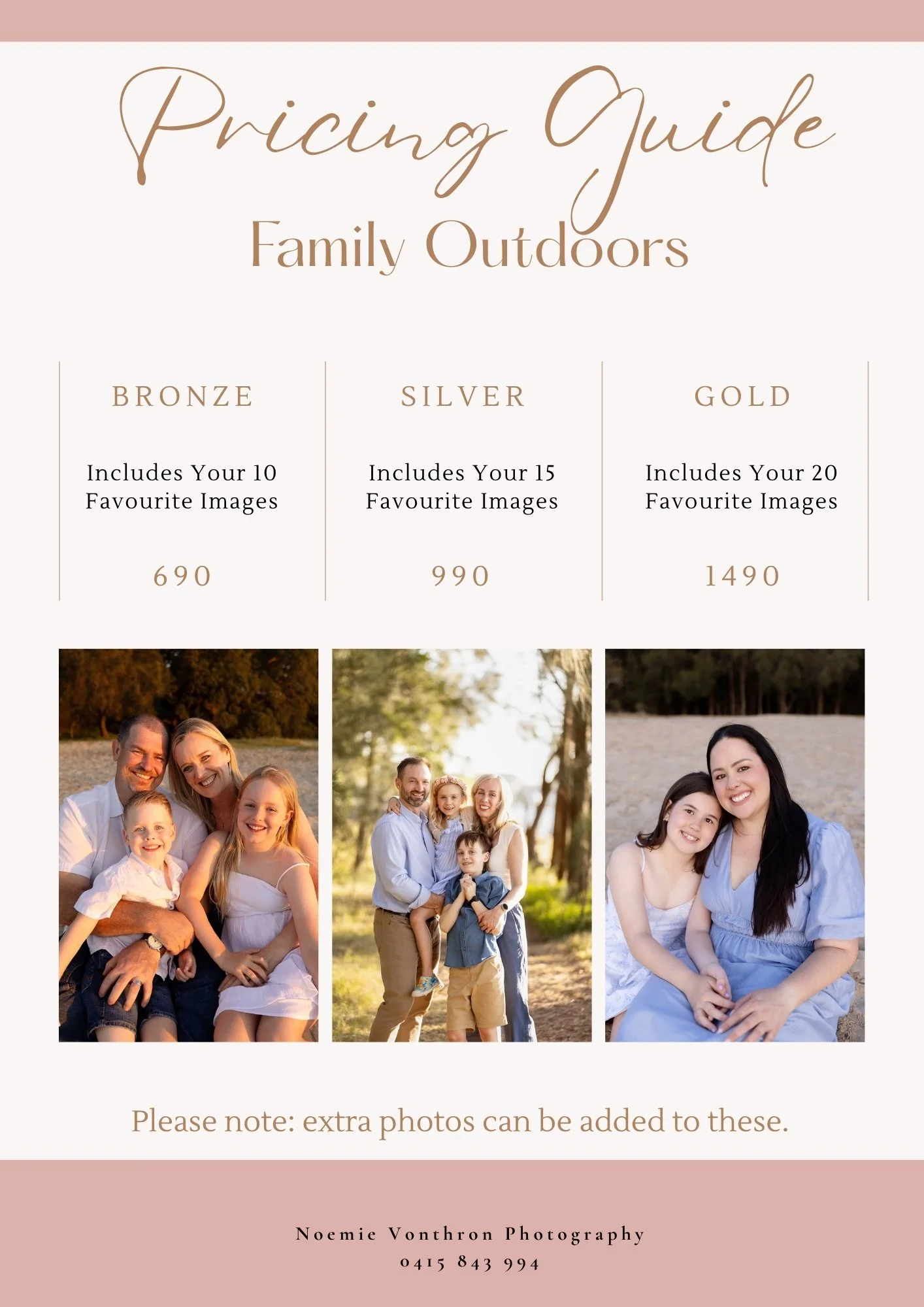 Family outdoors pricing